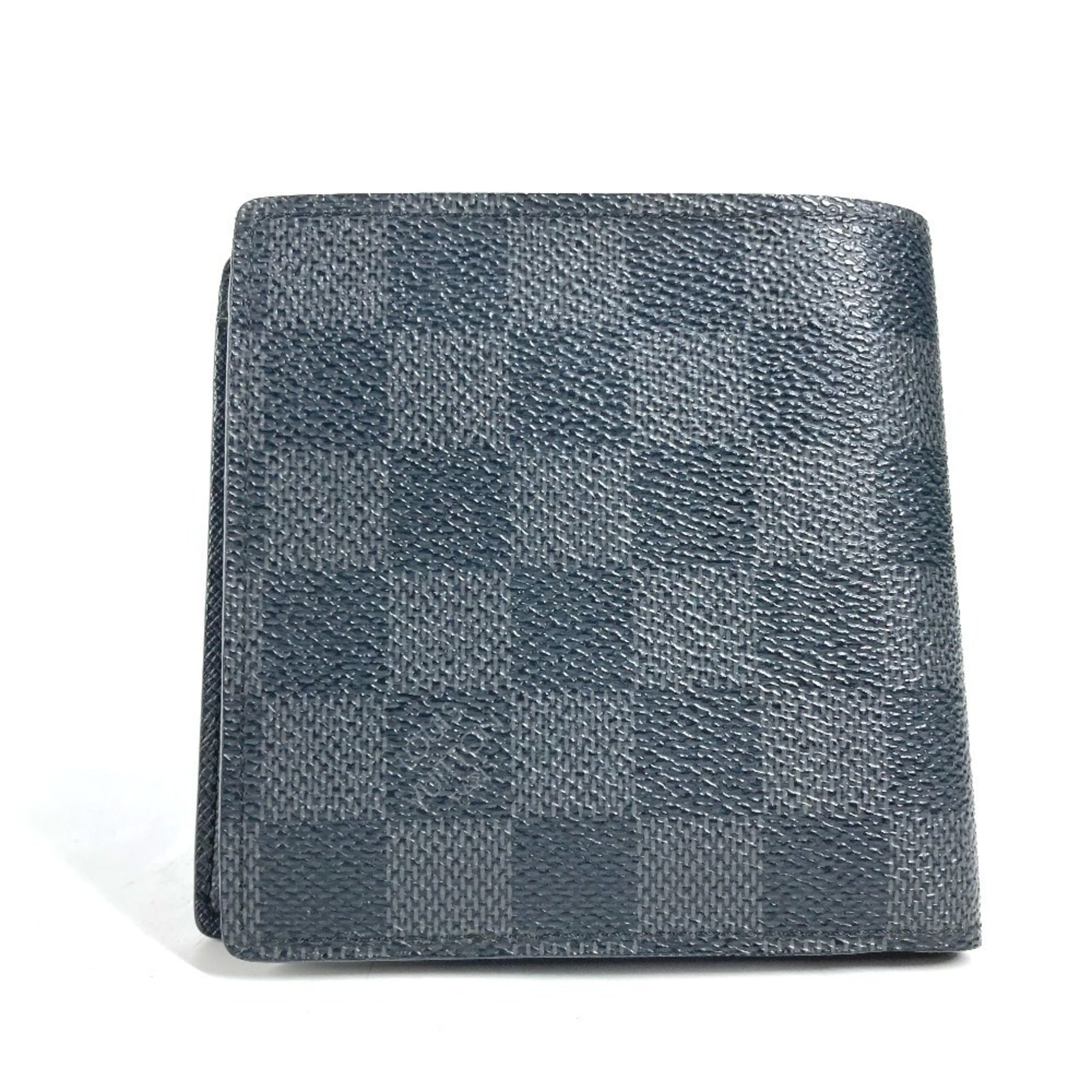 Louis Vuitton Damier Graphite Portefeuille Marco Compact Wallet Bi-fold Canvas Men's Black