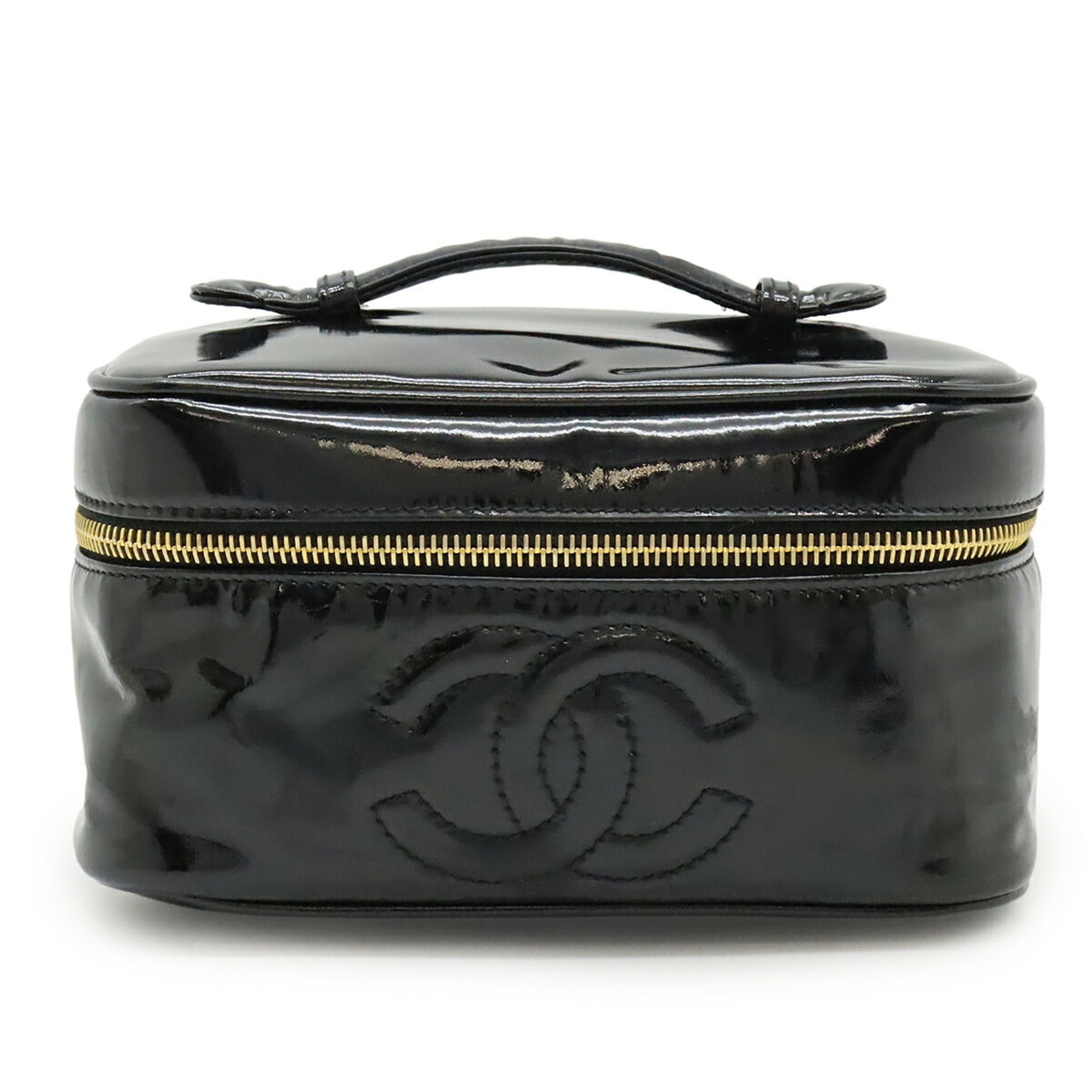 CHANEL Coco Mark Enamel Vanity Bag Handbag in Patent Leather and