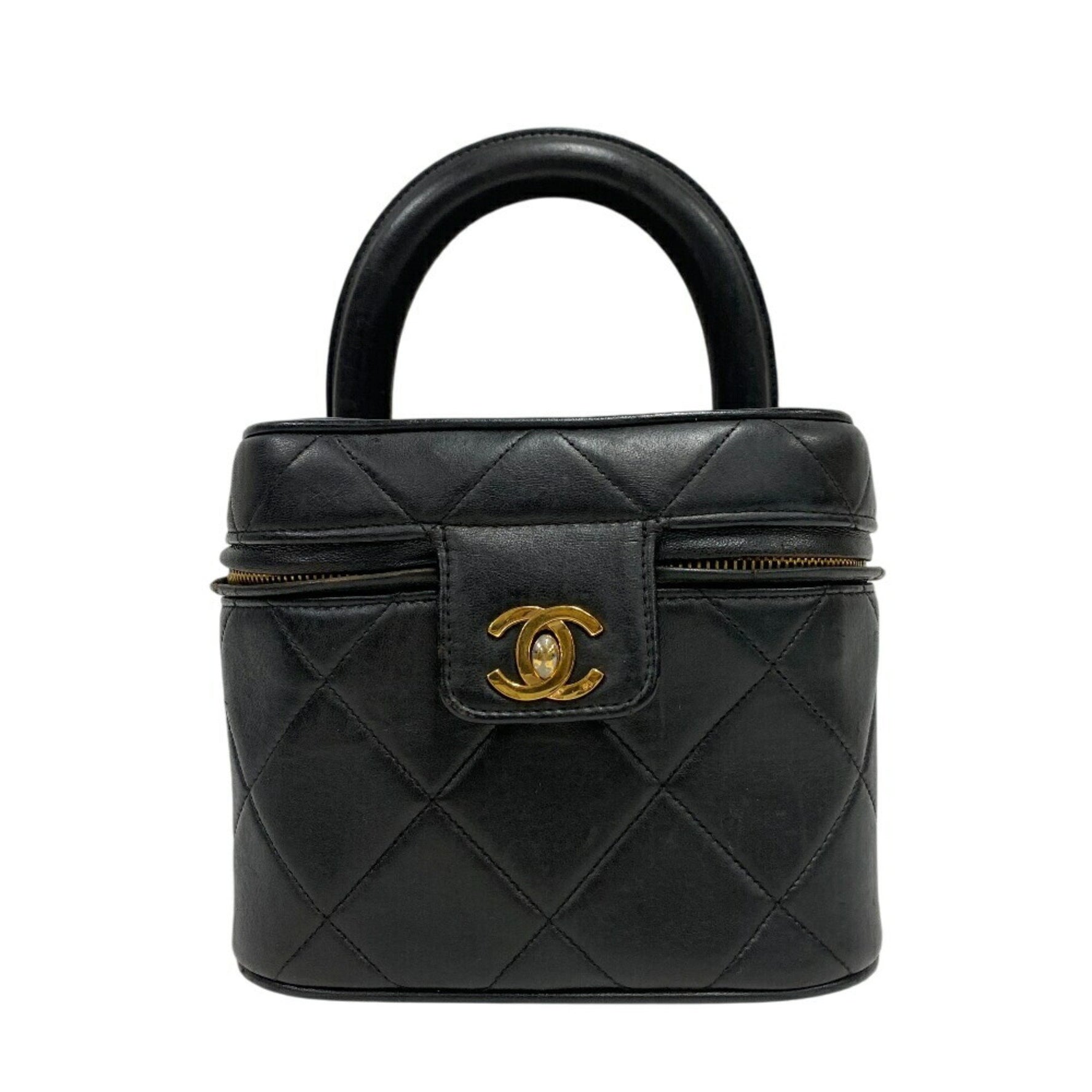 CHANEL Coco Mark Turnlock Vanity Bag No. 4 Matelasse Handbag