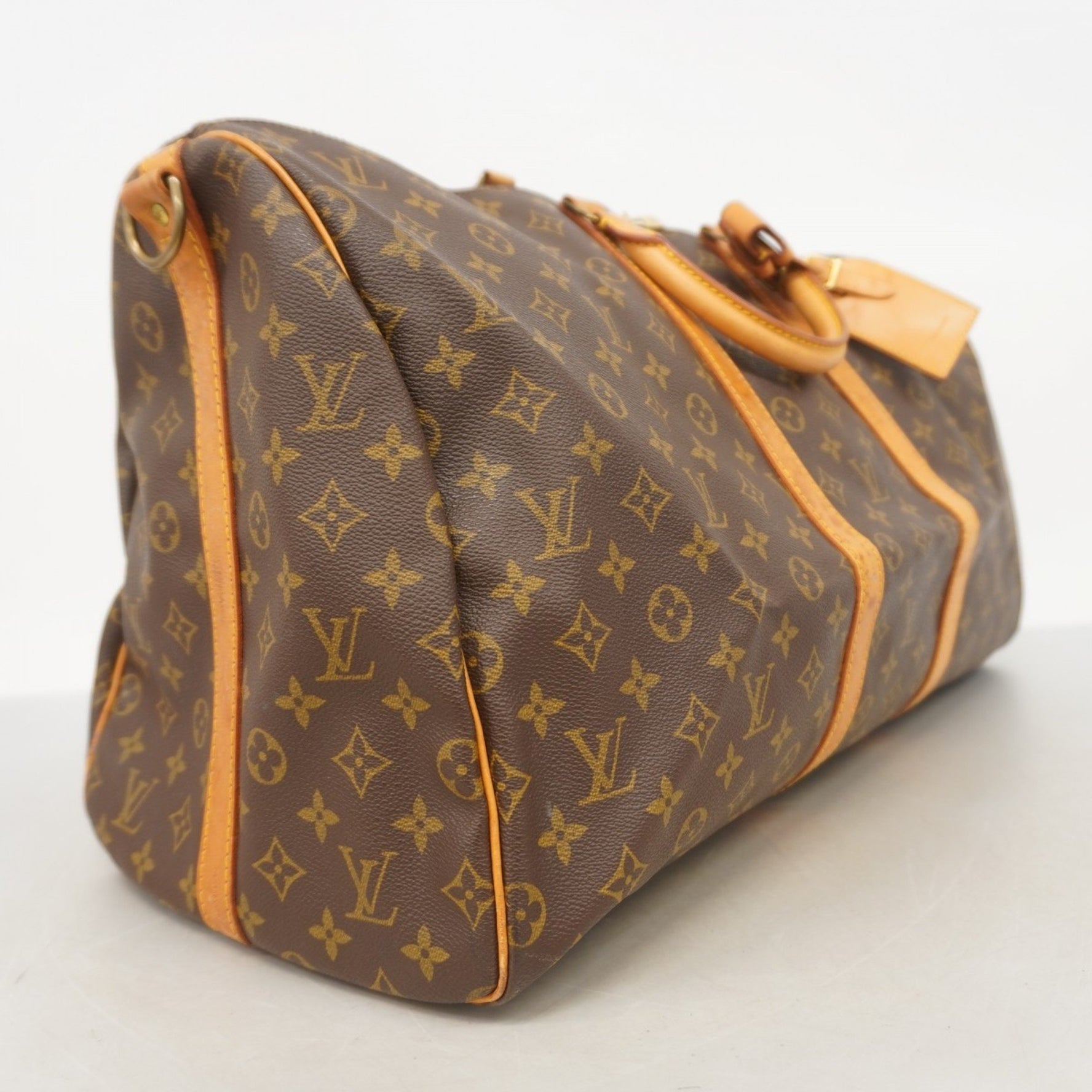 Louis Vuitton Monogram Keepall Bandouliere 55 Boston Bag M41414 Brown Men's and Women's
