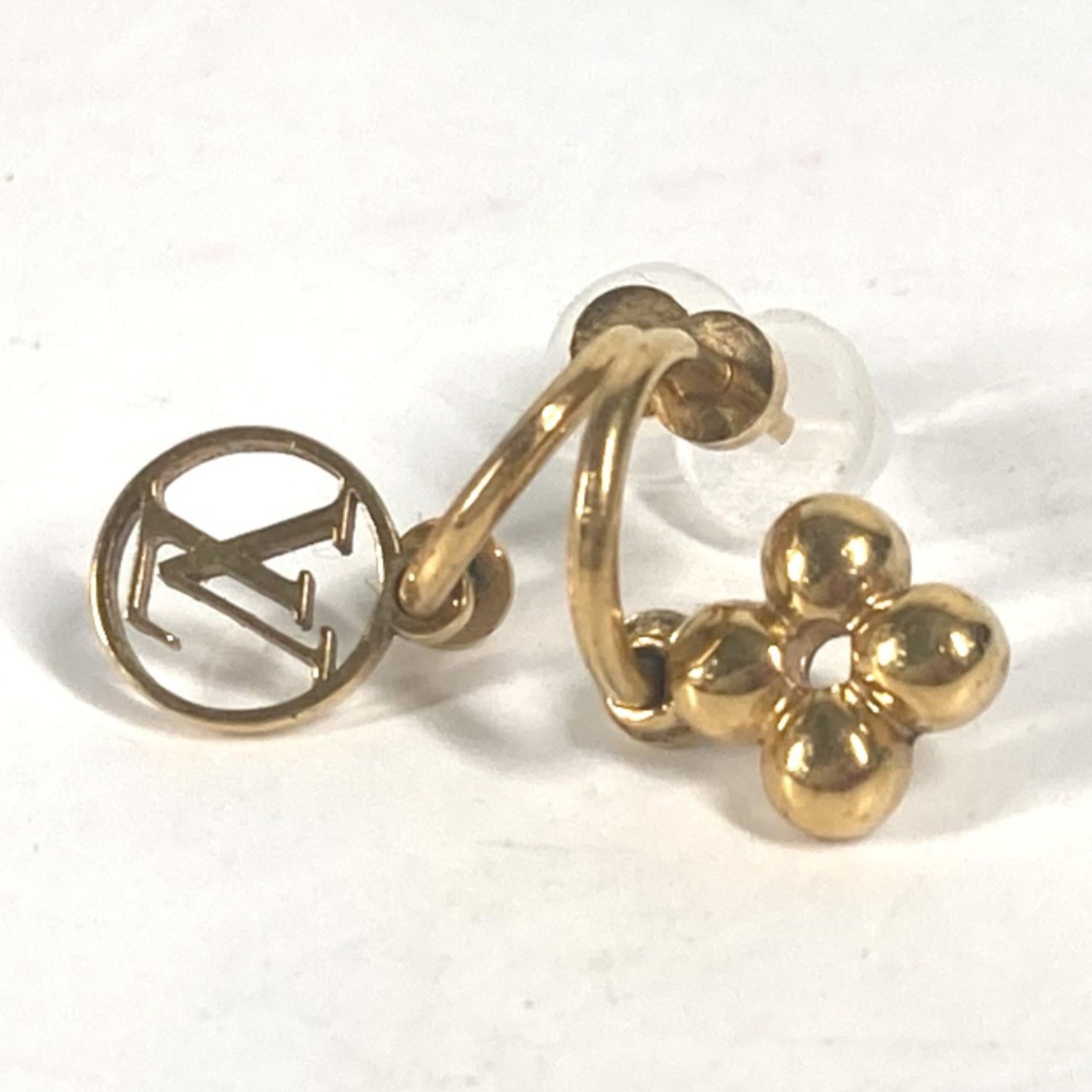 Louis Vuitton Monogram Flower Earrings Blooming Metal