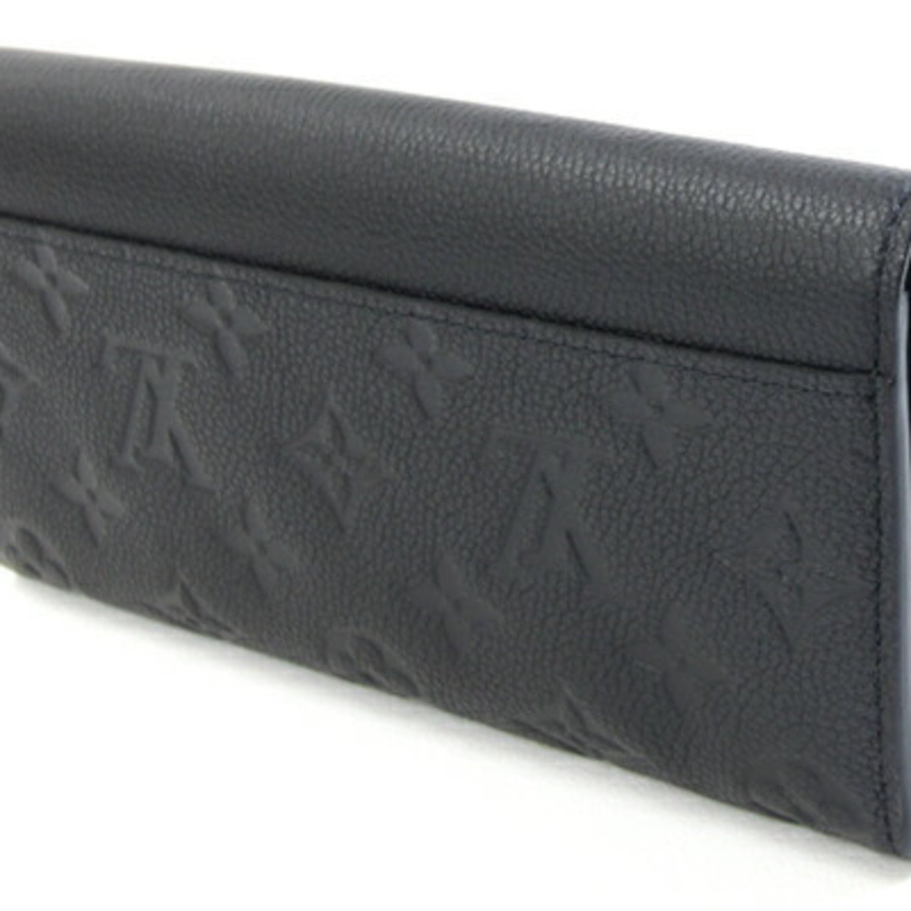 Louis Vuitton Bi-fold Long Wallet Monogram Empreinte Portefeuille Sarah Noir Black