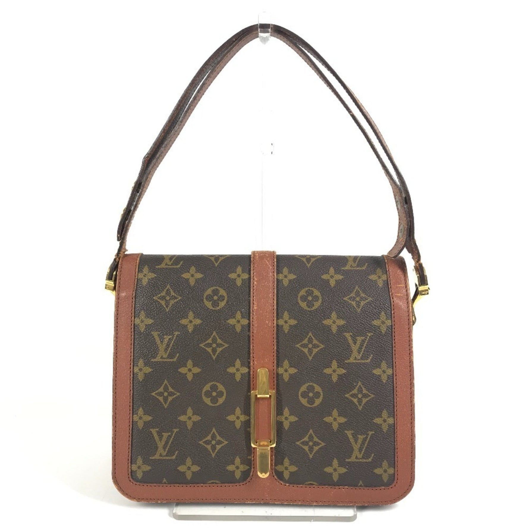 LOUIS VUITTON Monogram Rondo Point Vintage Flap Shoulder Bag in Canvas