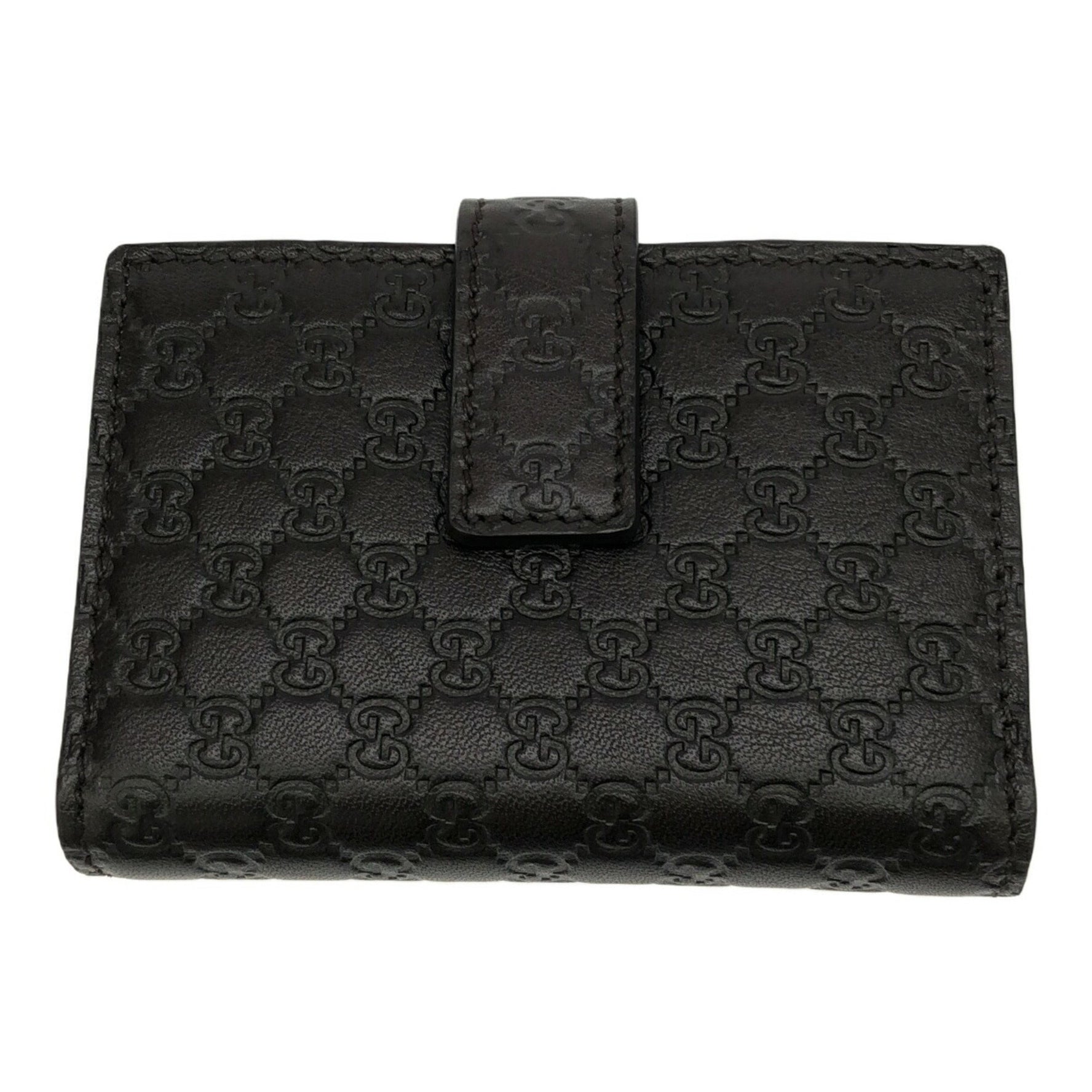 GUCCI Card Case Holder Micro Shima Holds 10 Cards Brown GG Mikunigaoka Store