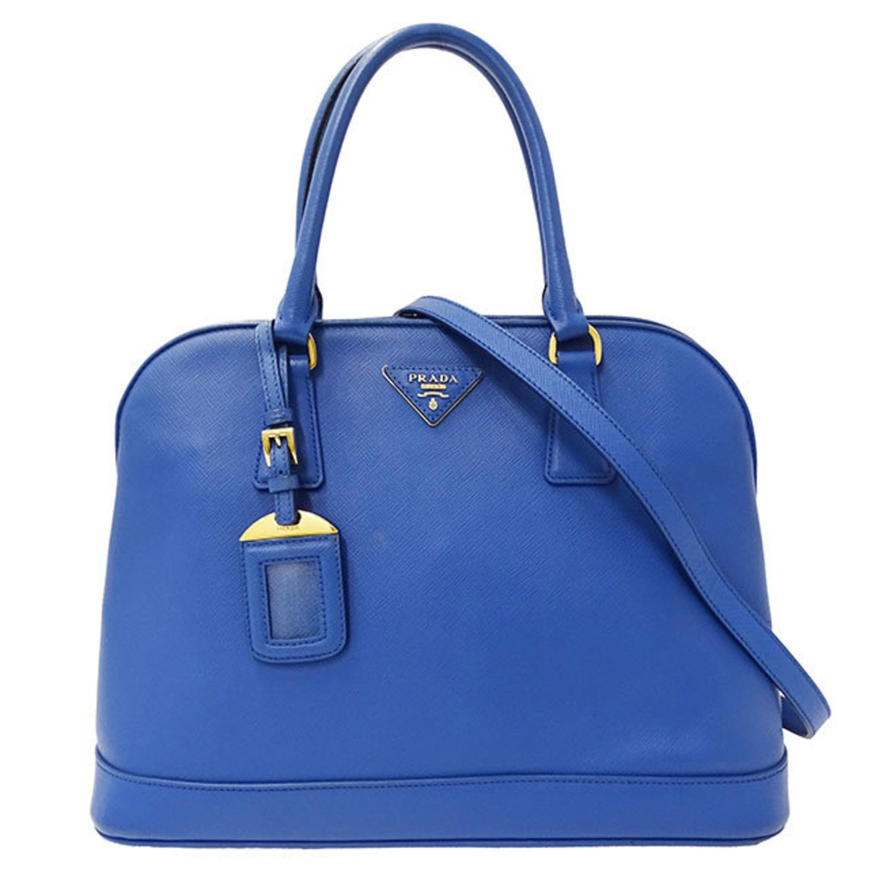 PRADA Women's Bag, Handbag, Shoulder 2way, Saffiano Blue