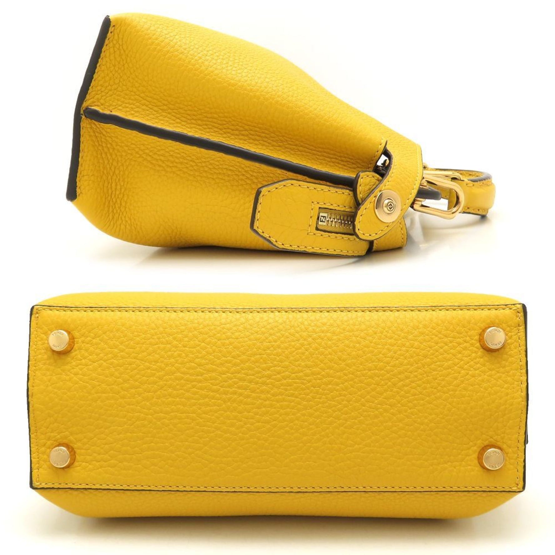 FENDI Peekaboo Iconic Essential Bag Shoulder Selleria Calf SUNFLOWER