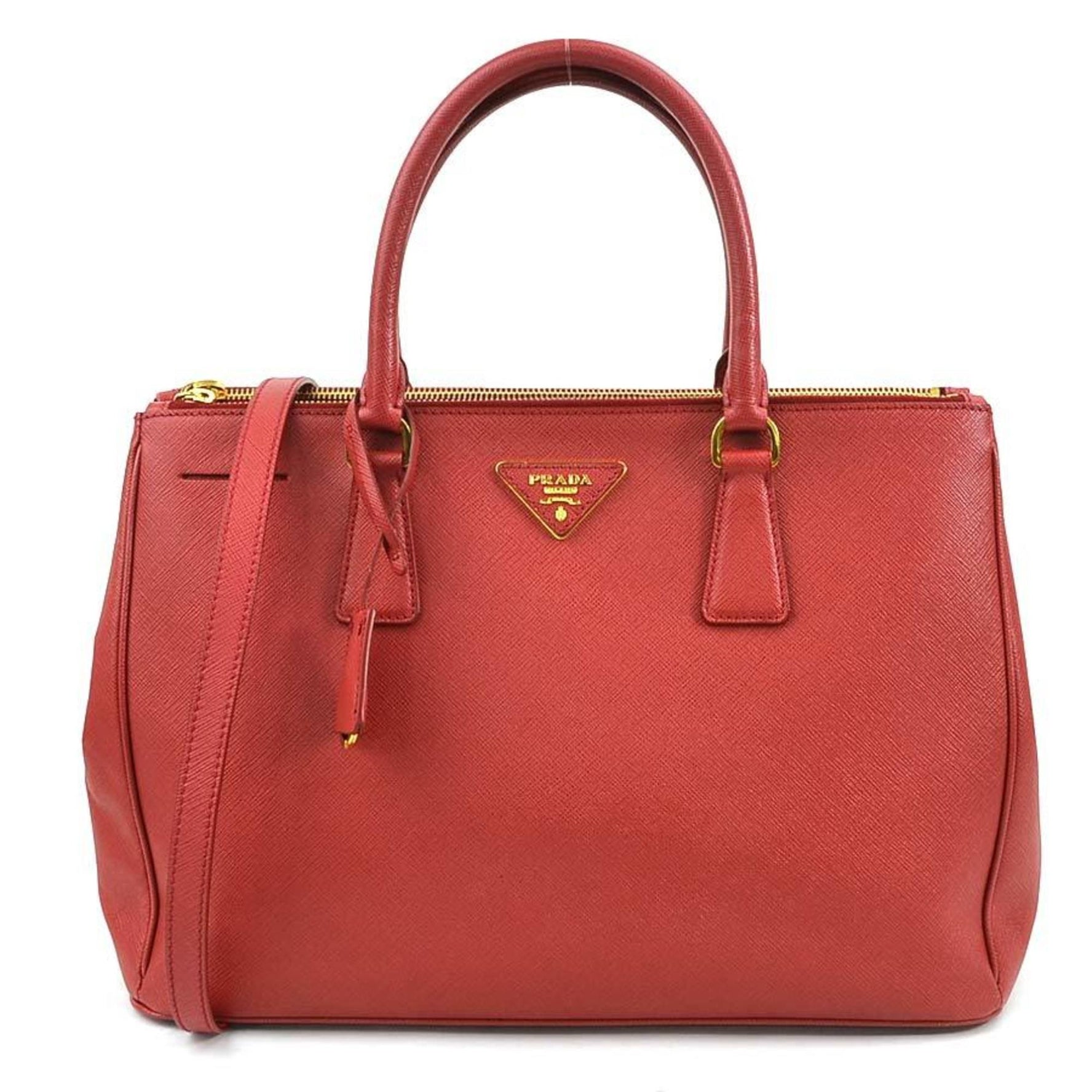PRADA handbag shoulder bag leather red ladies 99923g