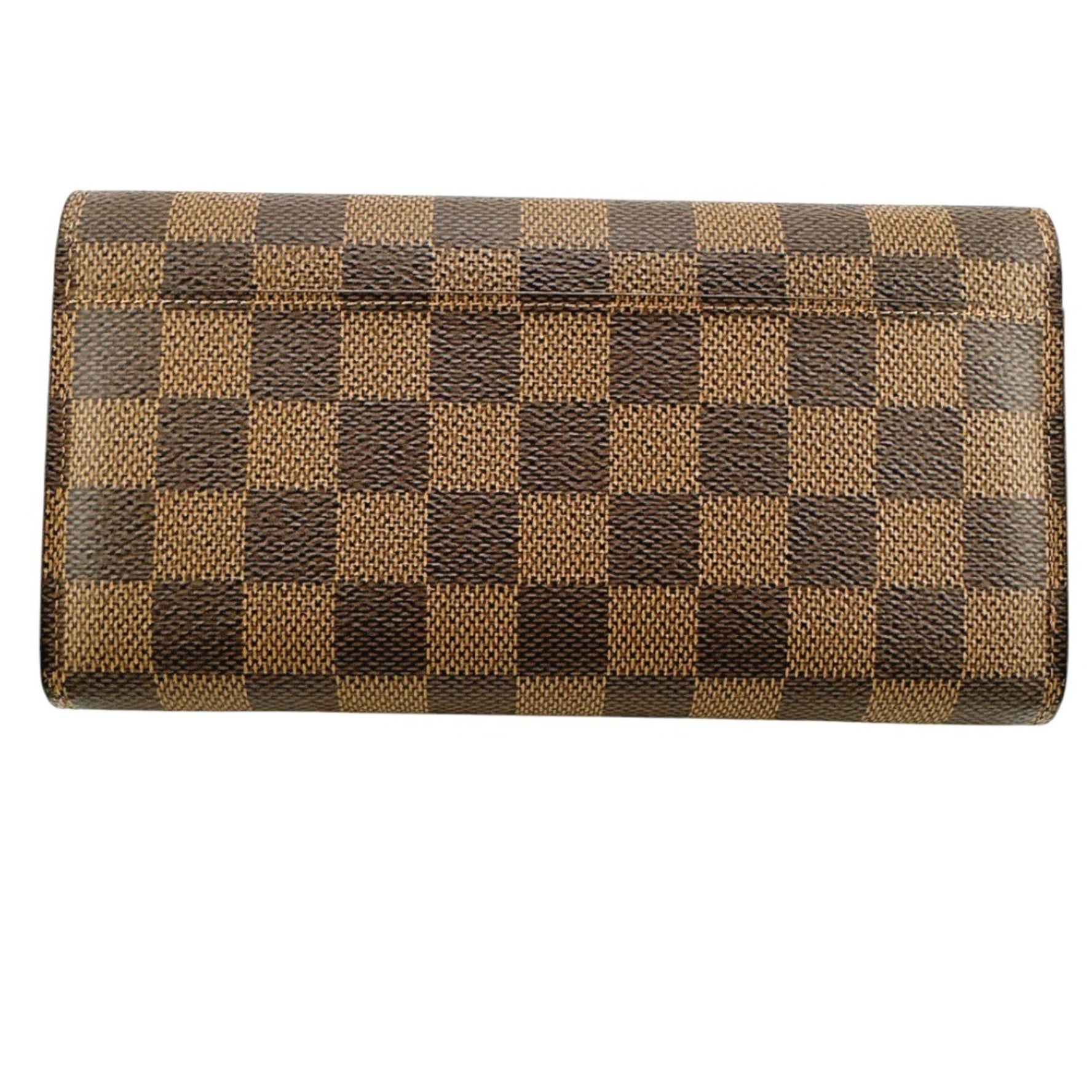 Louis Vuitton Long Wallet Round Damier Portefeuille Sarah Canvas Ebene LV