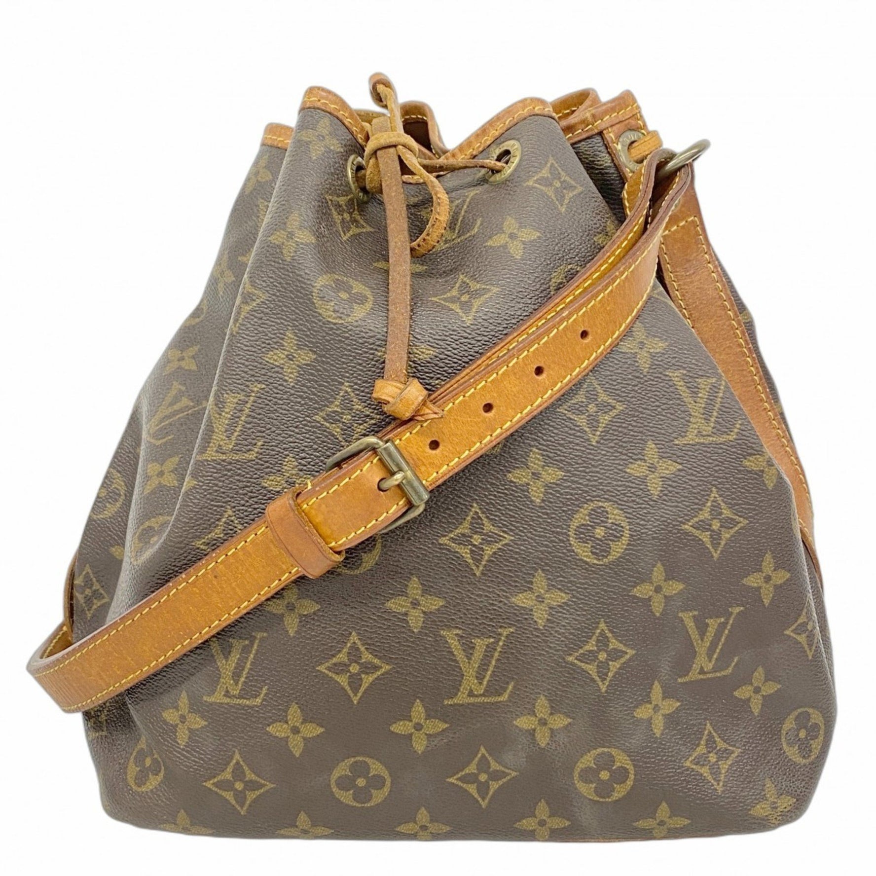 Louis Vuitton Monogram Petit Noe Shoulder Bag M42226 Brown Women's