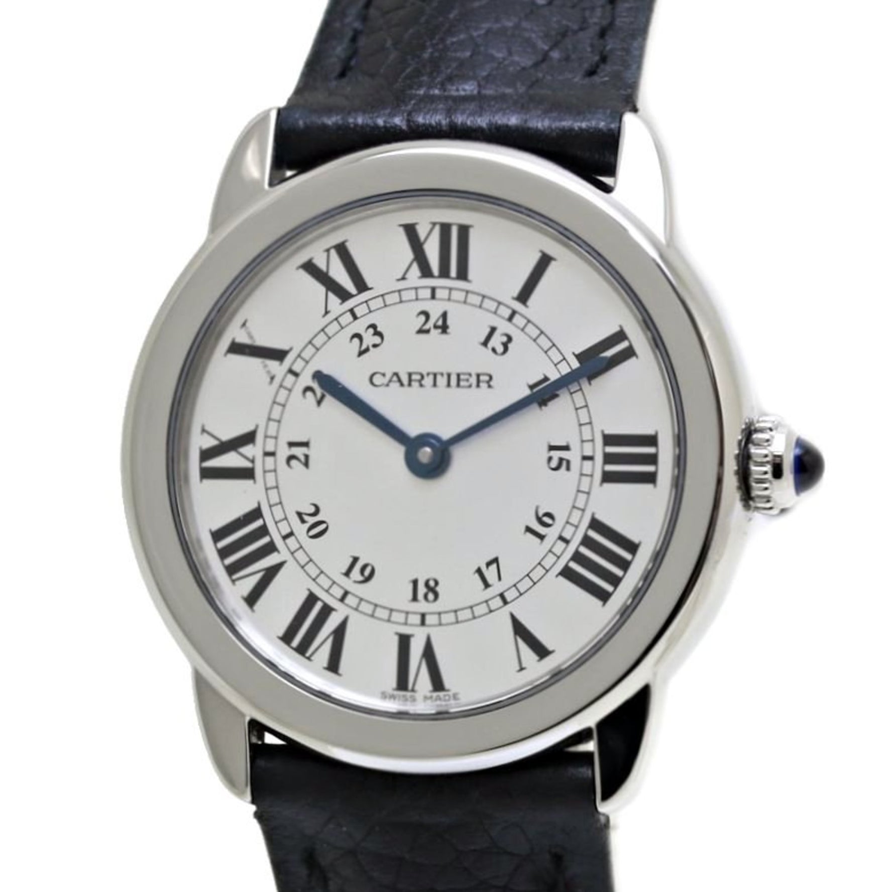 CARTIER Rondo Solo SM WSRN0019 Stainless Steel x Leather Ladies Watch