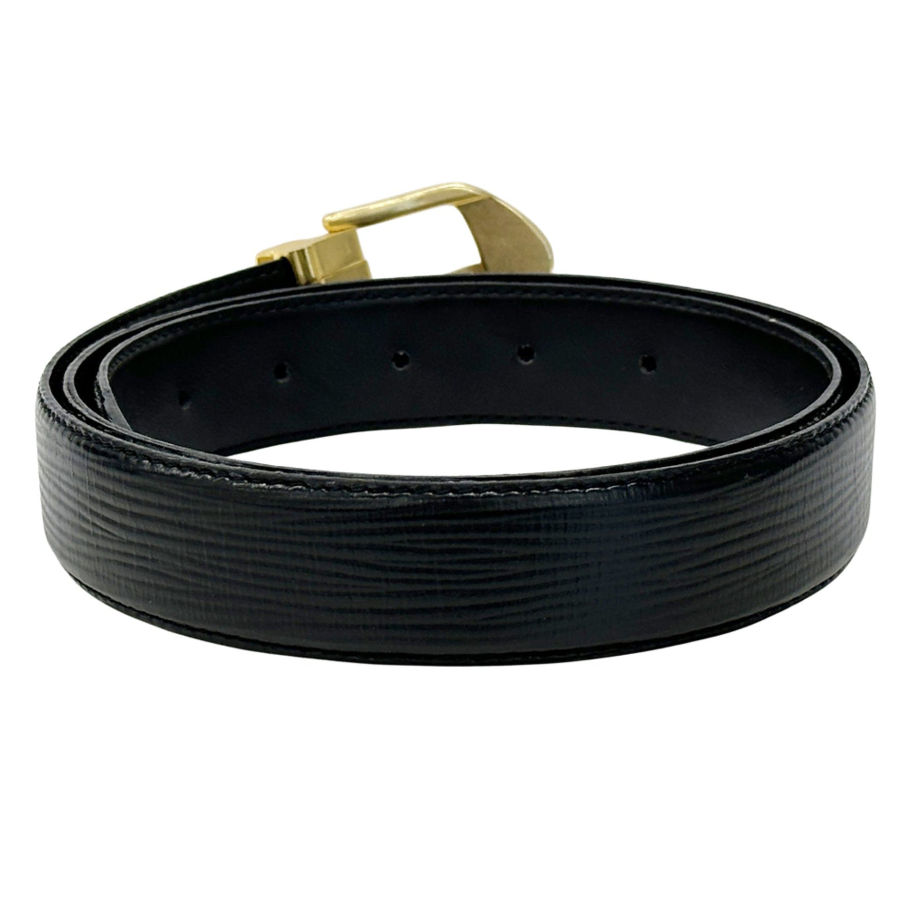 Louis Vuitton Epi Leather Belt in Santur Classic Noir, Black with Gold Hardware