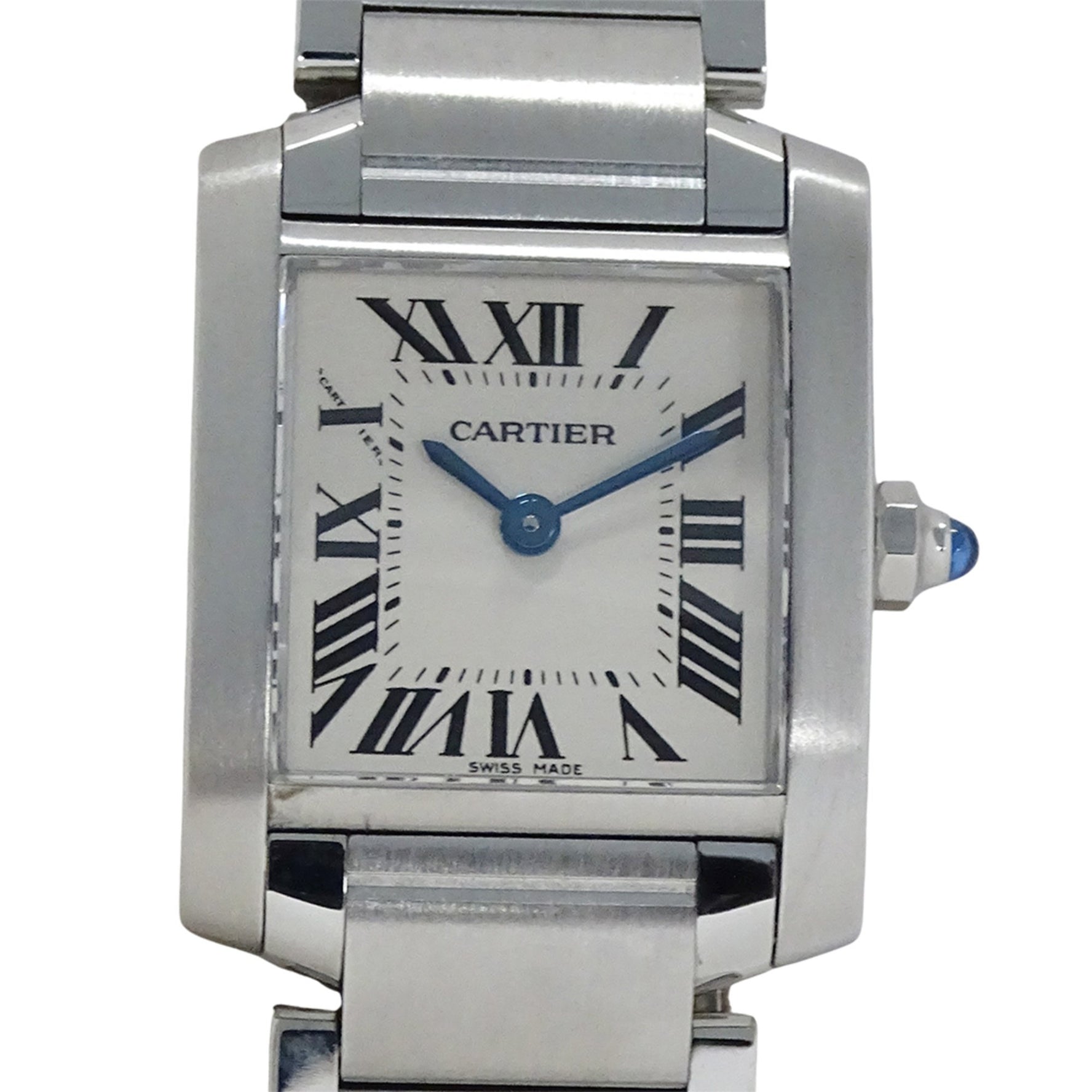 Cartier Tank Française Watch, SM Quartz, QZ Stainless Steel, Silver/Ivory, Polished