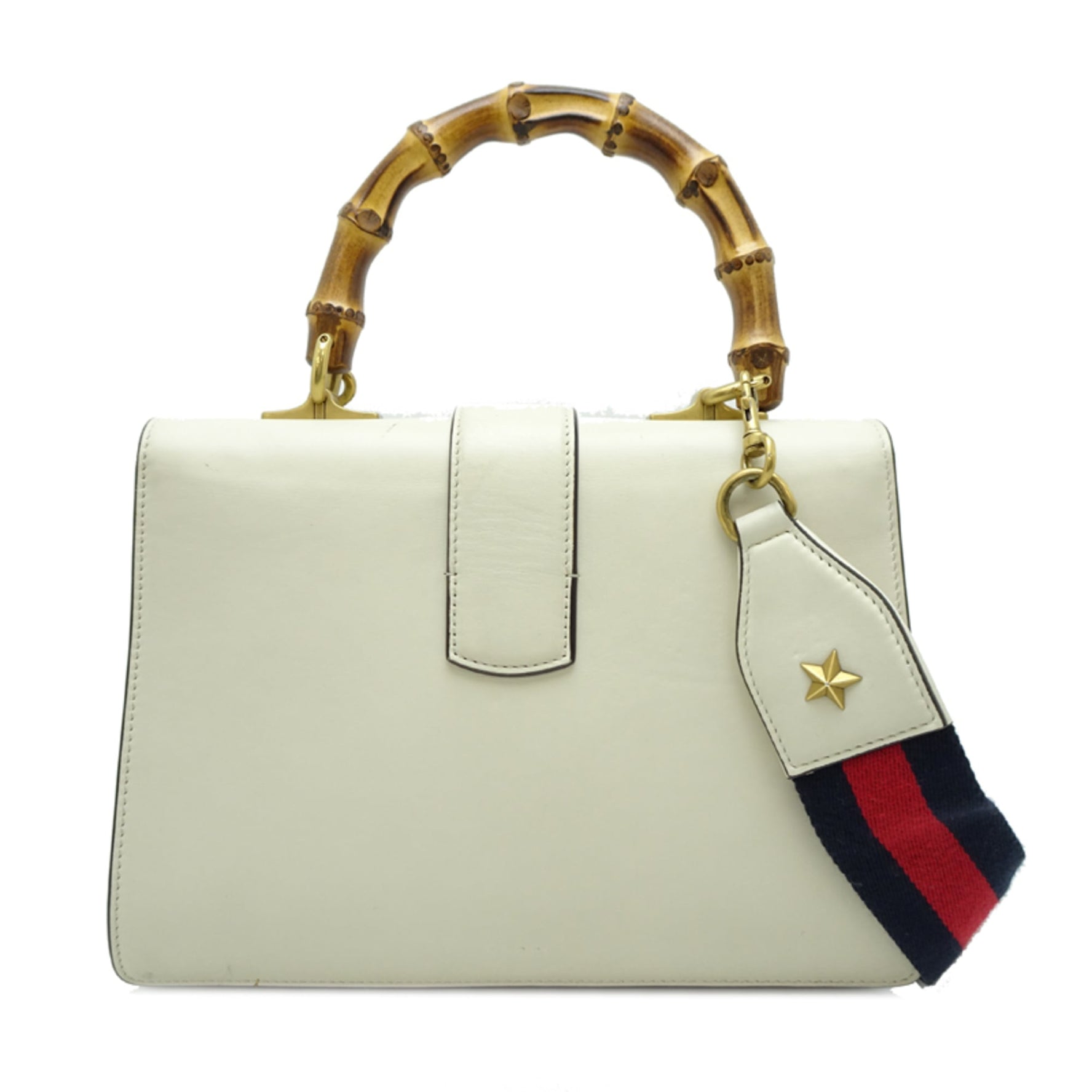 Gucci Bamboo Dionysus Medium Handbag in White Leather