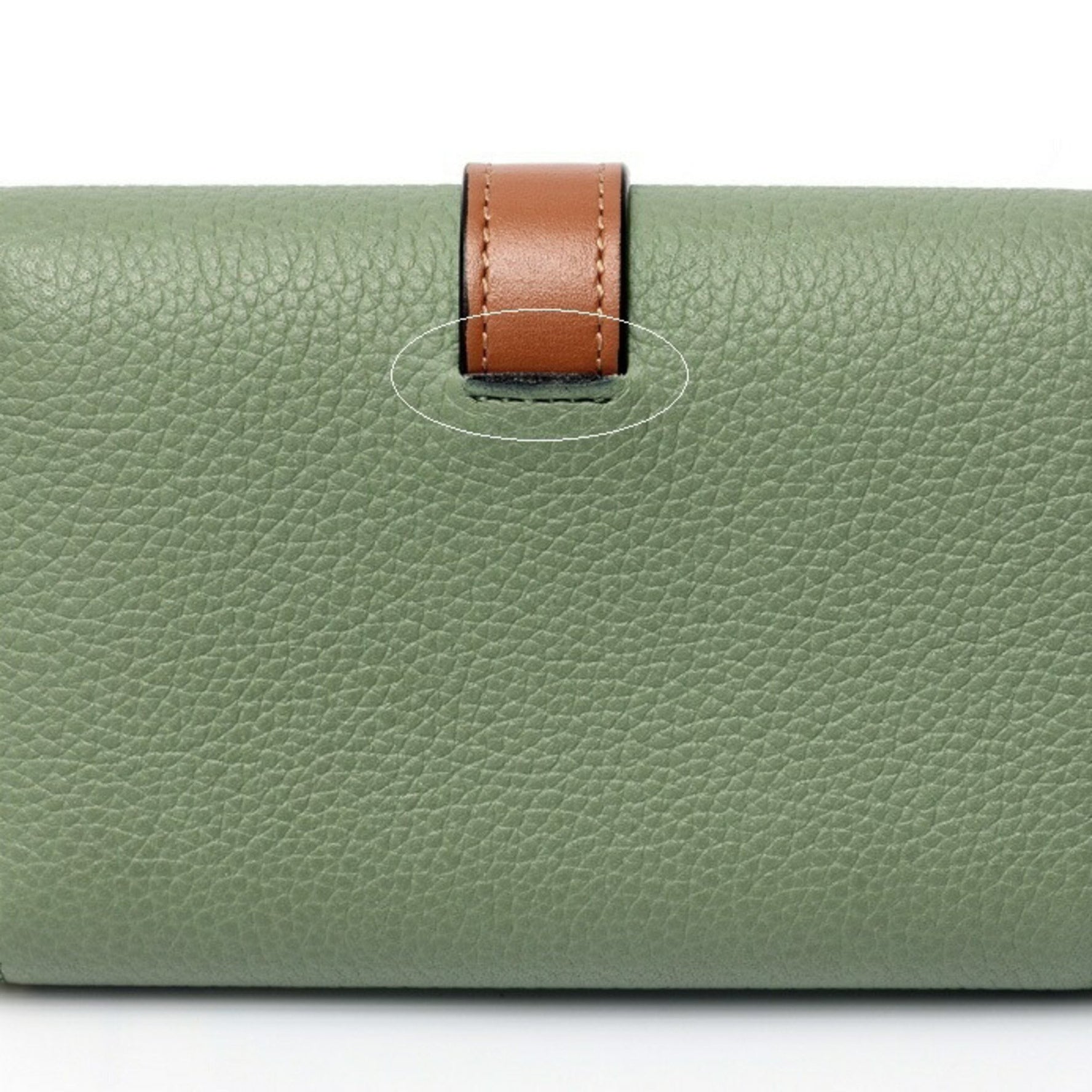 LOEWE Vertical Wallet Small Tri-fold Soft Grain Calf Rosemary Tan
