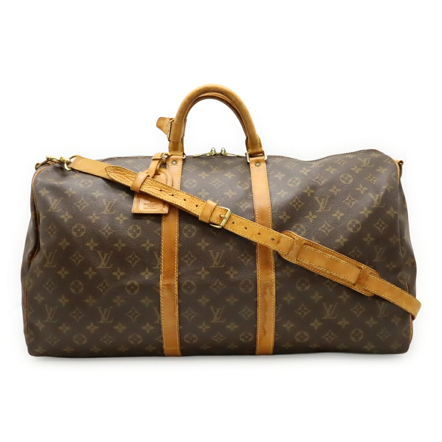 Louis Vuitton Monogram Keepall Bandouliere 55 Boston Bag, Travel Shoulder Bag