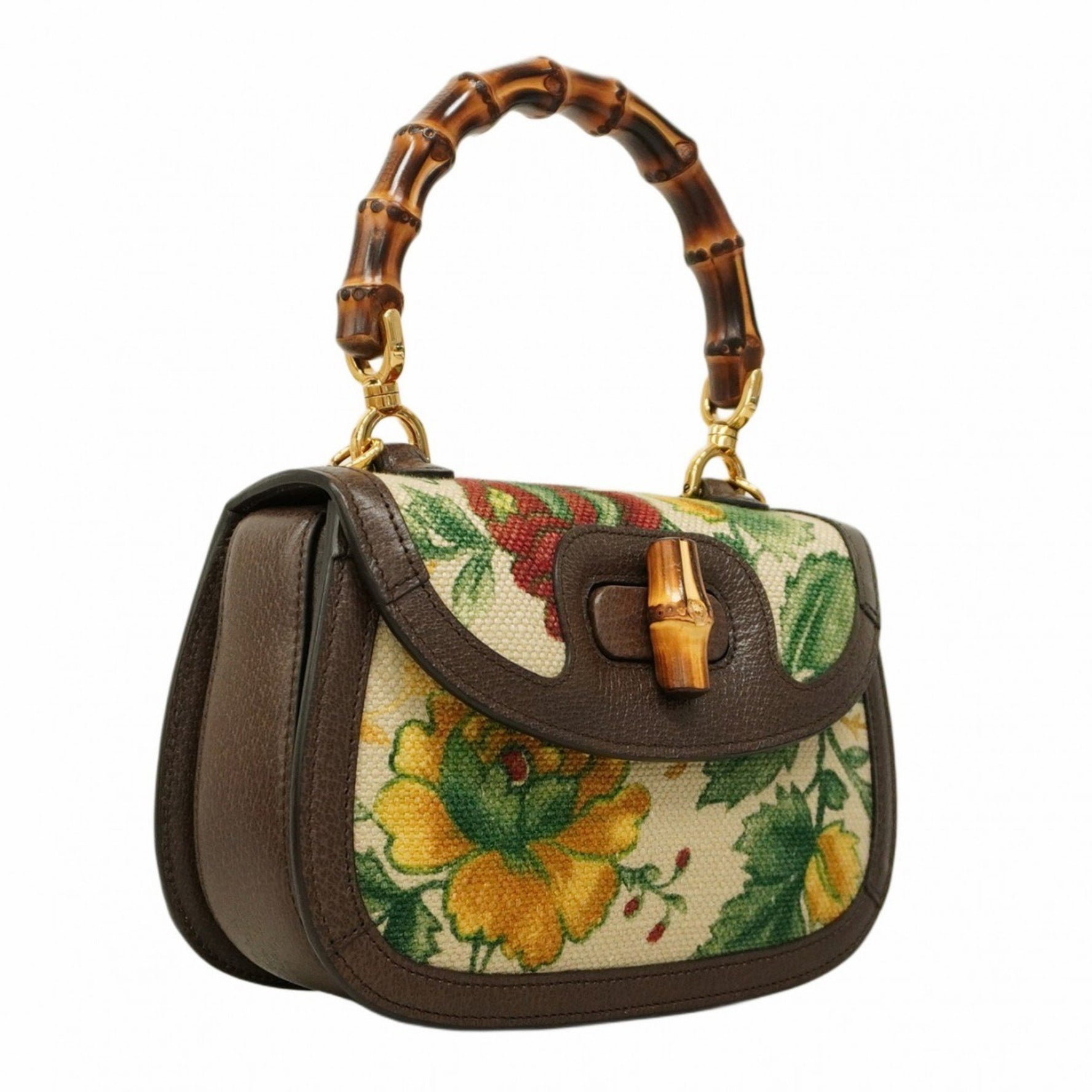 Gucci Bamboo 1947 Handbag Canvas Multicolor Bag