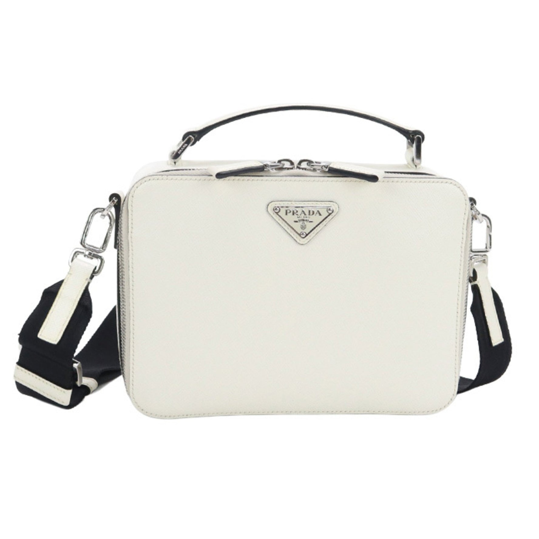 PRADA Handbag Brick Saffiano Leather Bag