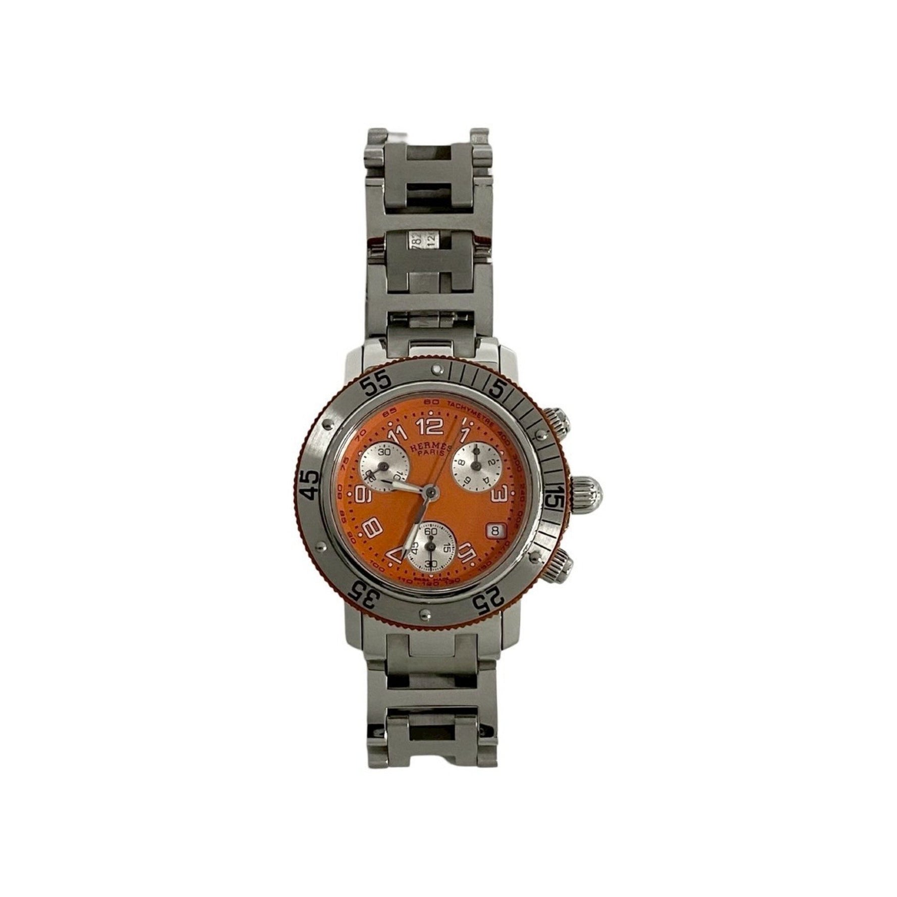 HERMES Clipper Diver Chronograph Stainless Steel Wristwatch, Silver,