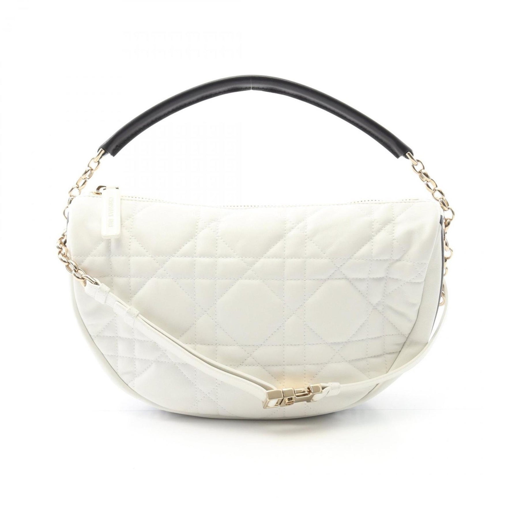 Christian Dior Dior VIBE Medium Hobo Cannage Leather Handbag, White/Black