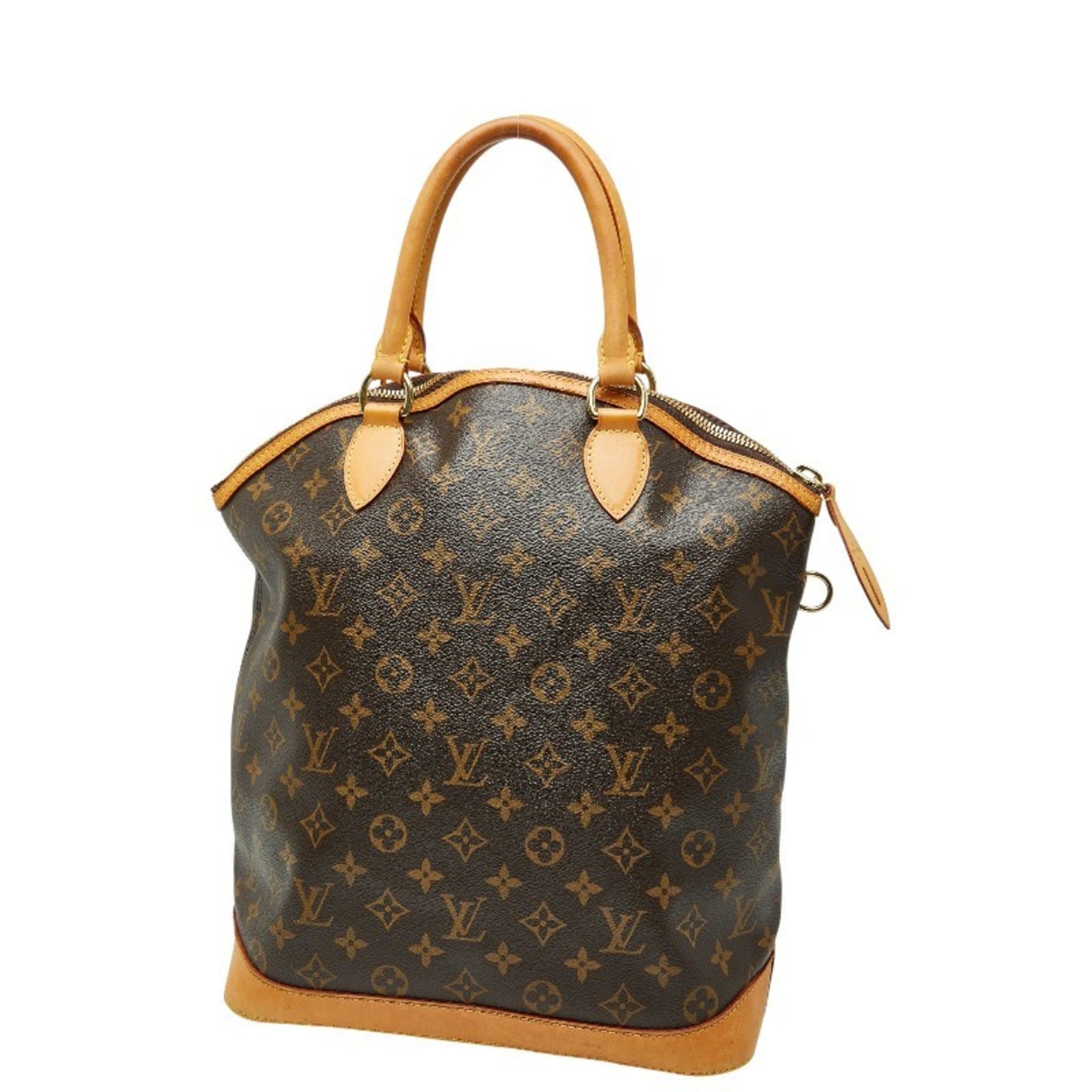 Louis Vuitton Monogram Lockit Tote Bag Brown Leather LOUIS VUITTON