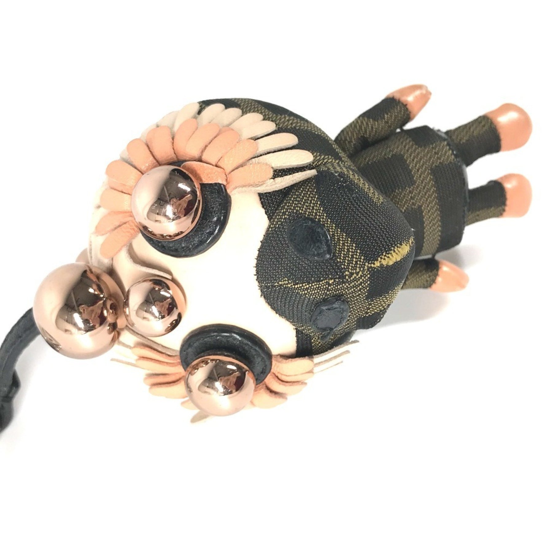 FENDI Zucca Space Monkey Bag Charm Keychain Canvas