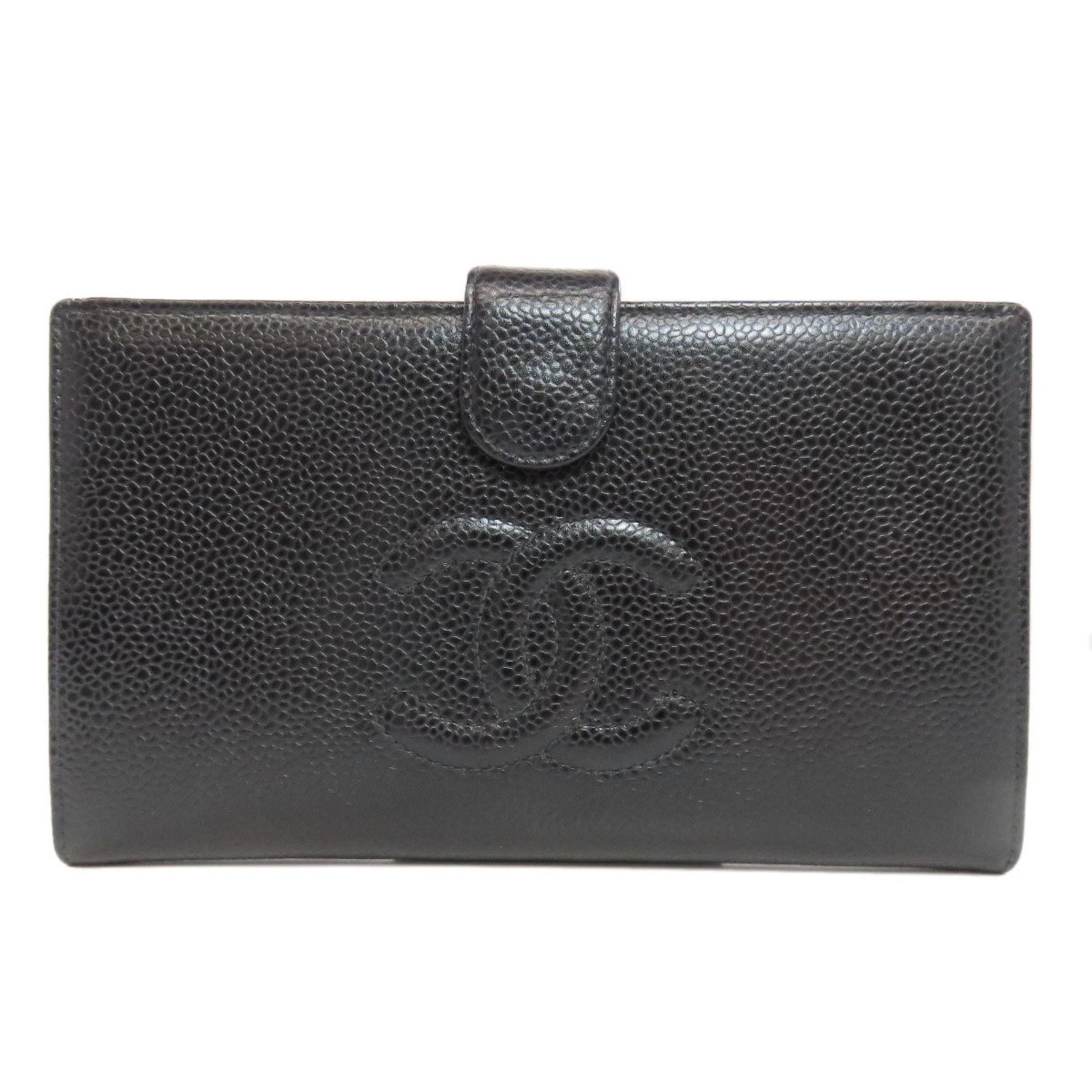Chanel Coco Mark Long Wallet Caviar Skin Women's CHANEL