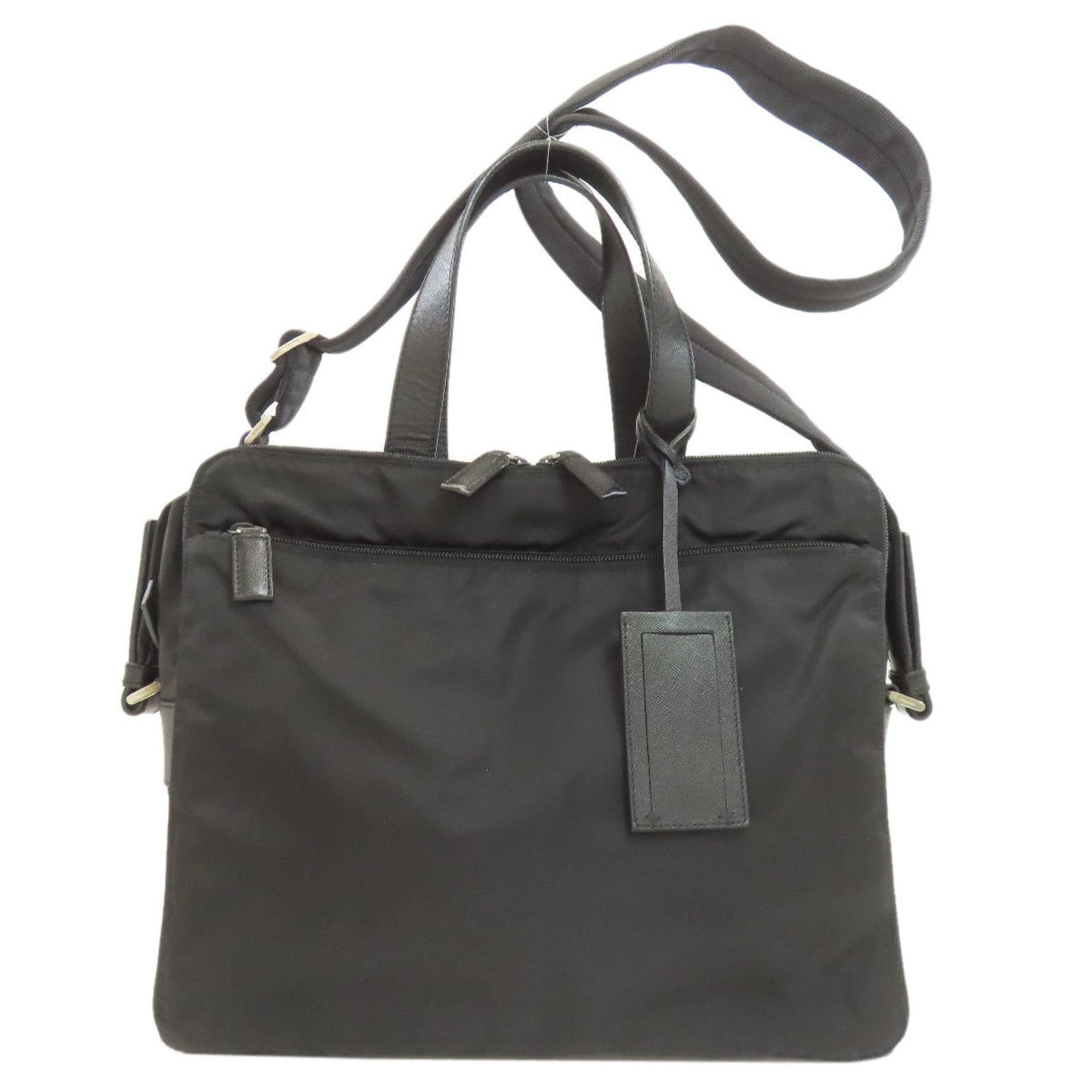 Prada logo hardware business bag nylon material