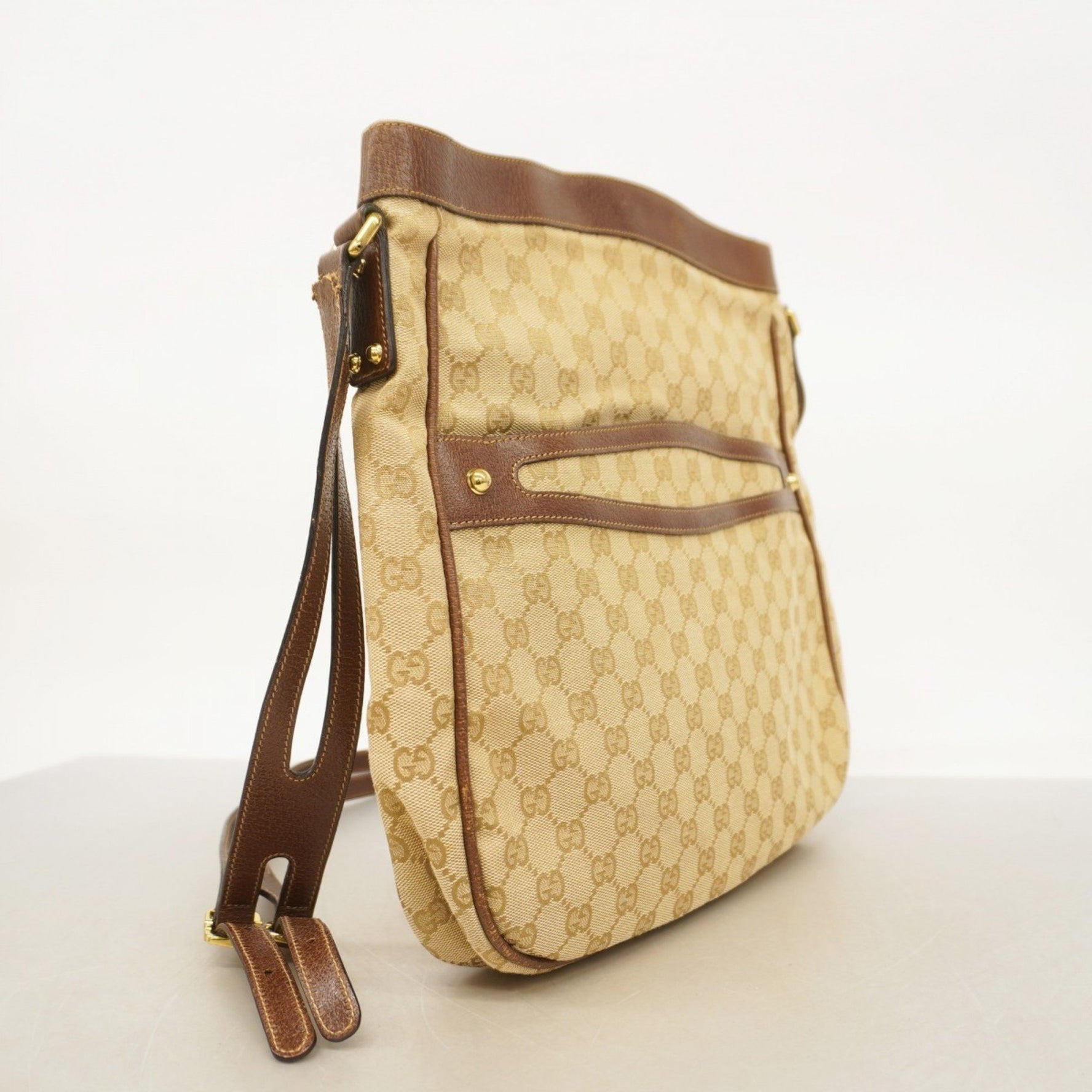 Gucci Shoulder Bag GG Canvas Beige Brown