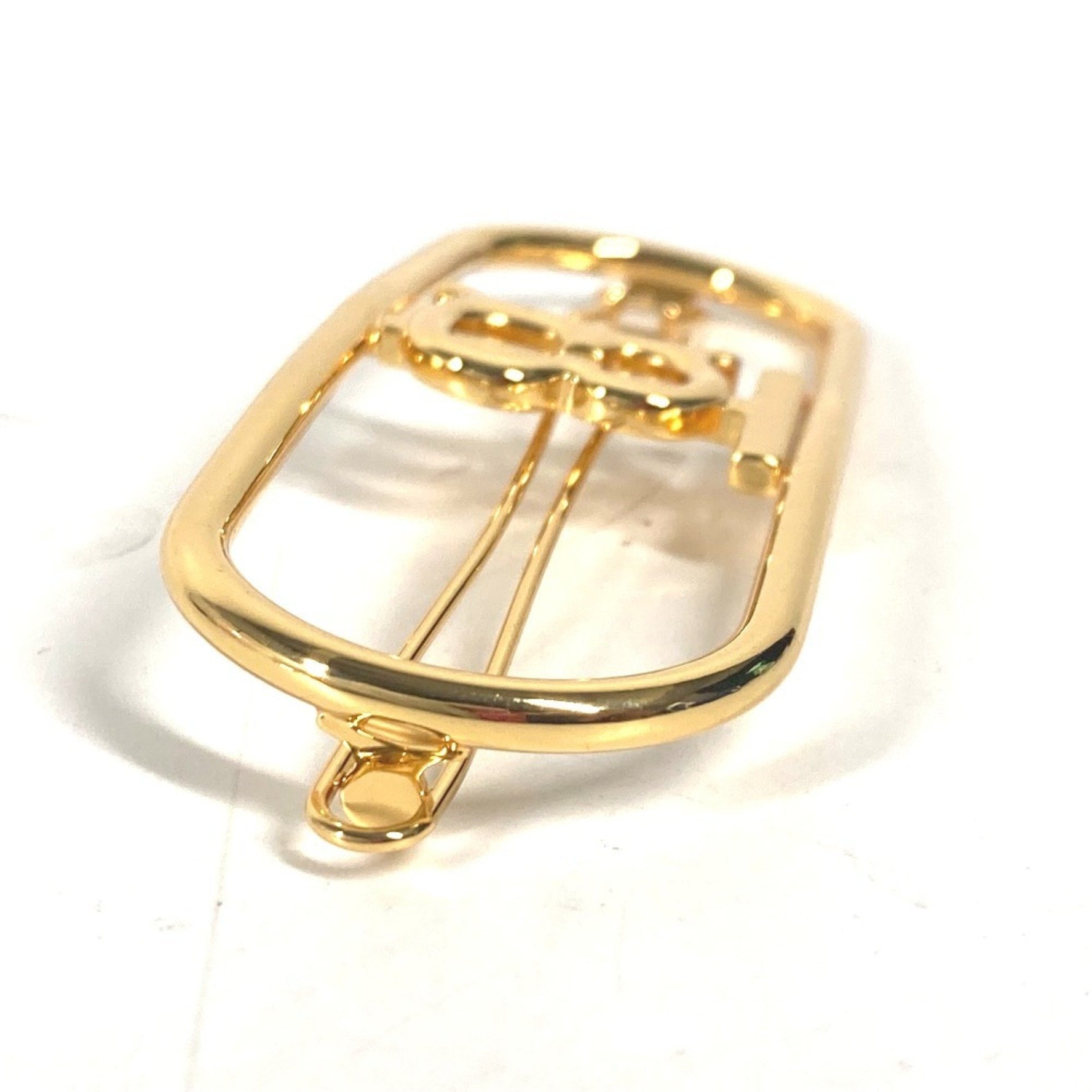 BURBERRY TB Hair Hairpin Barrette Metal Women's Gold