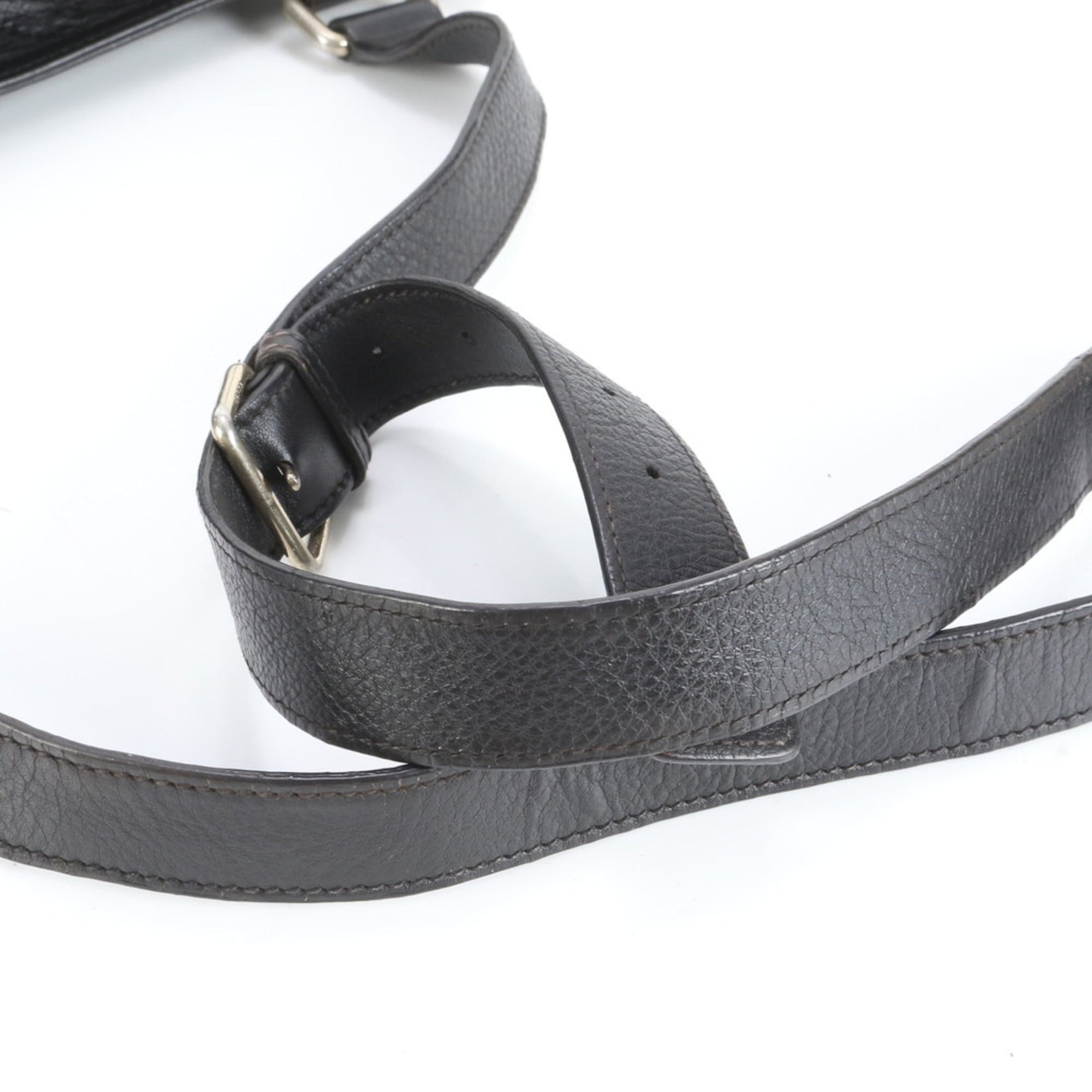 Gucci Guccissima Leather Shoulder Bag, Crossbody Messenger Black