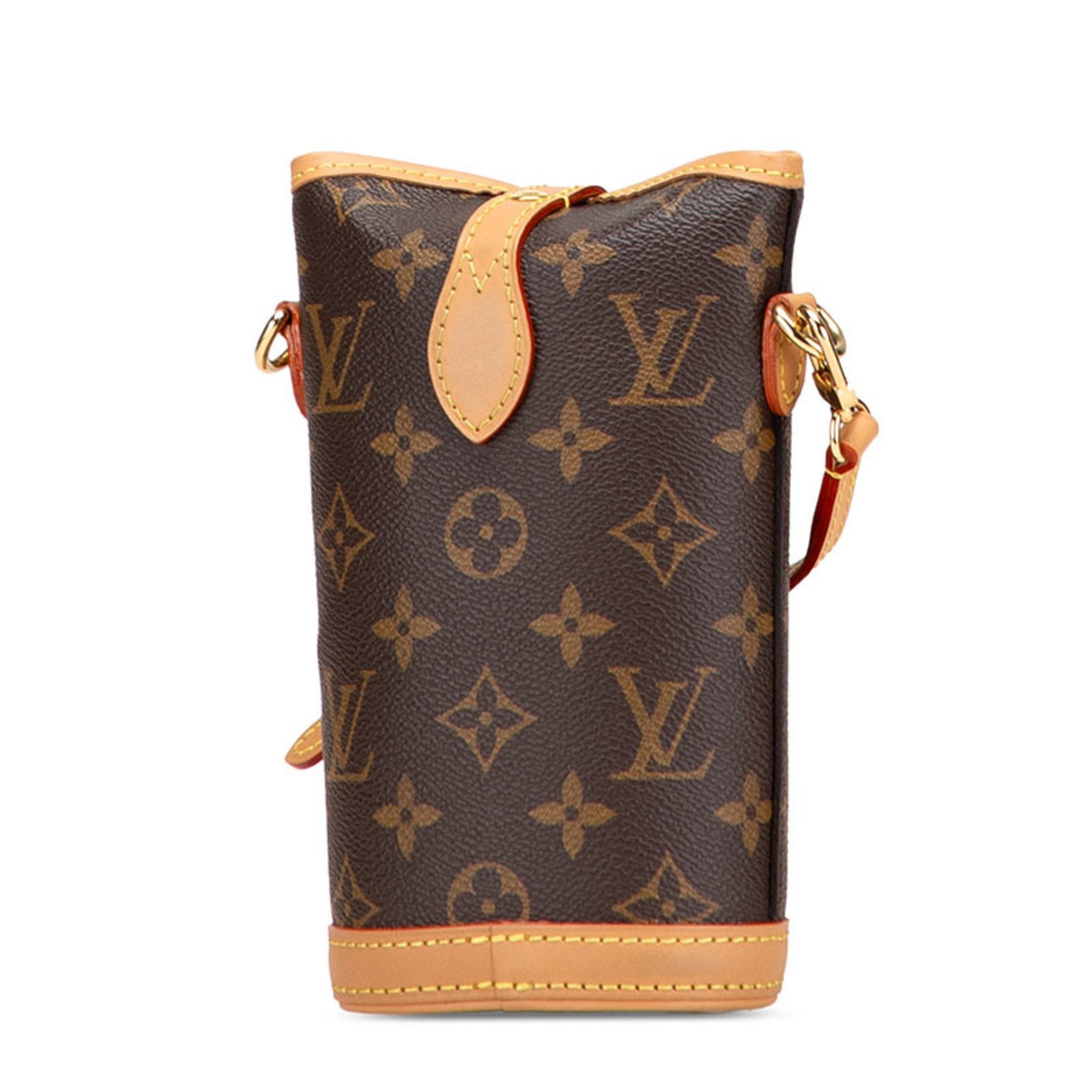 Louis Vuitton Monogram Fold Me Pouch Shoulder Bag Brown Leather LOUIS VUITTON
