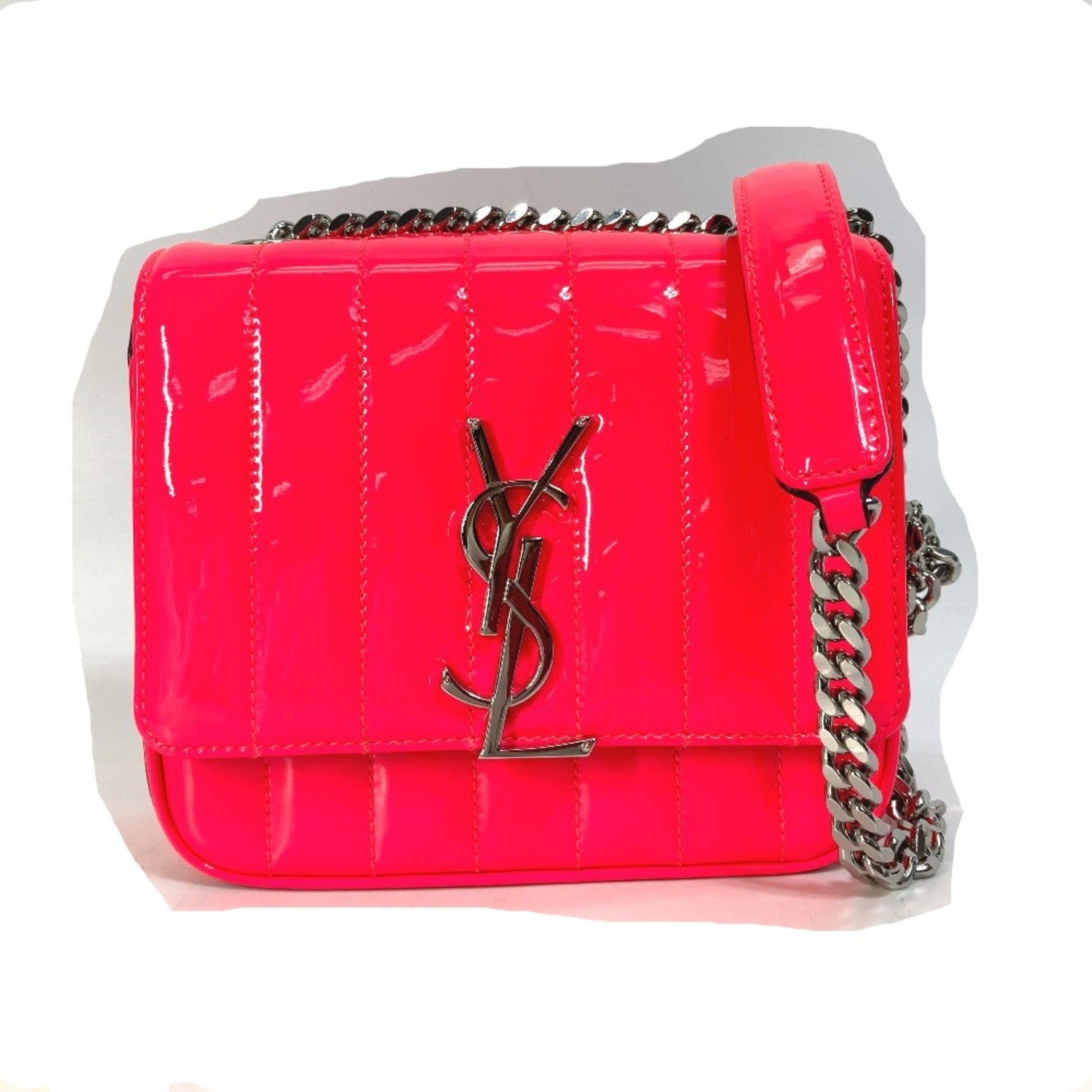 Saint Laurent Paris YSL Chain Crossbody bag Shoulder Bag Pink Based