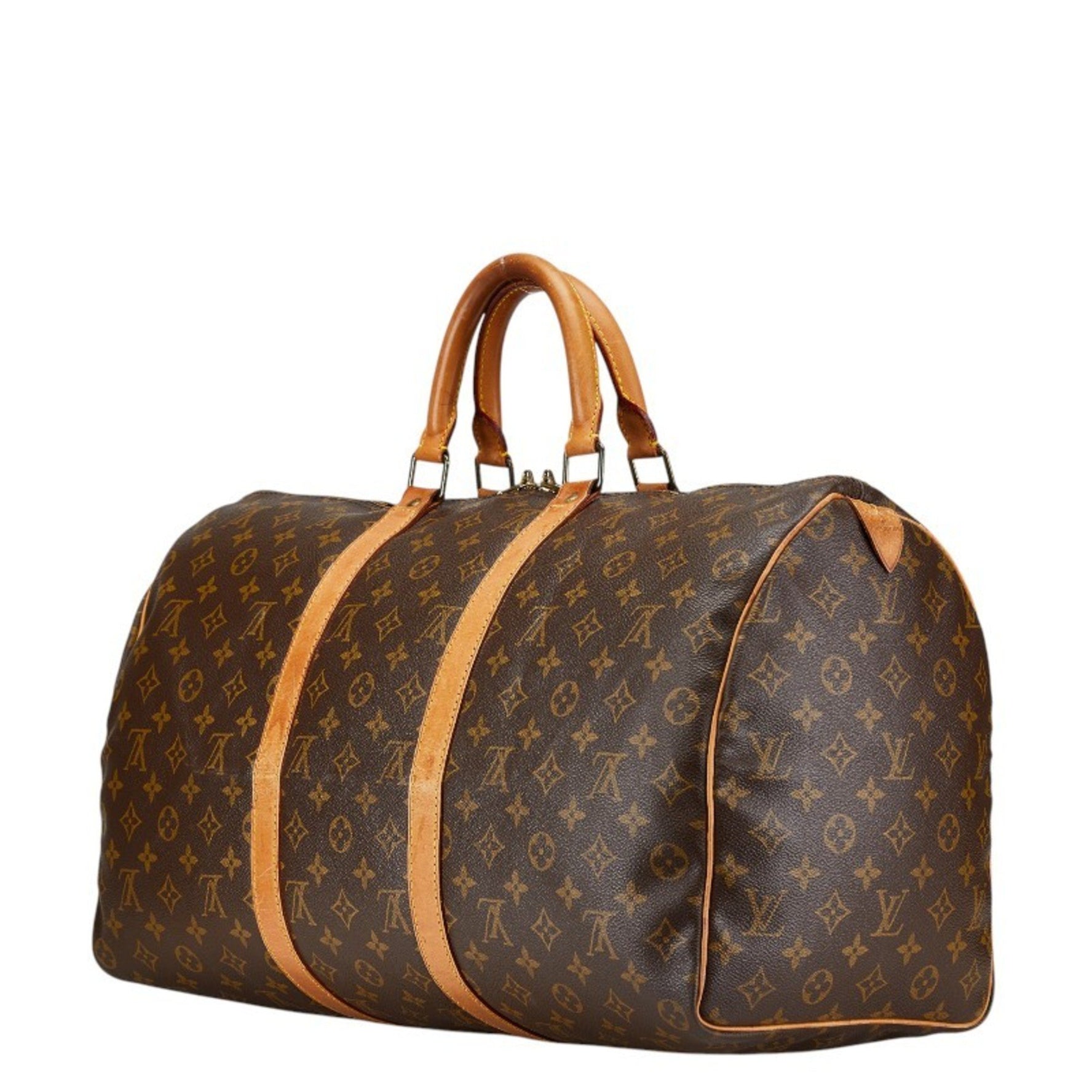 Louis Vuitton Monogram Keepall 50 Boston Bag PVC Leather
