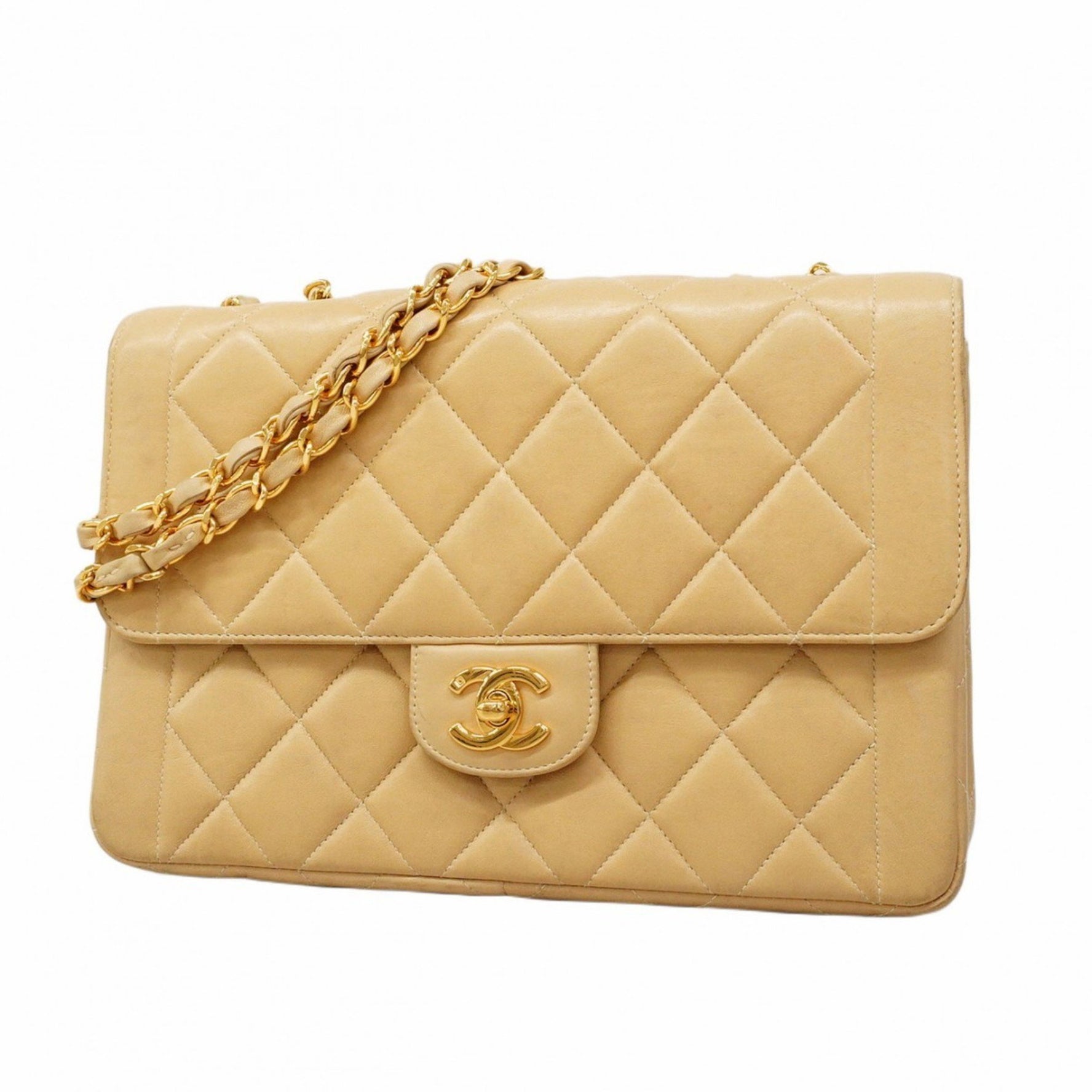 Chanel Shoulder Bag Matelasse W Chain Lambskin