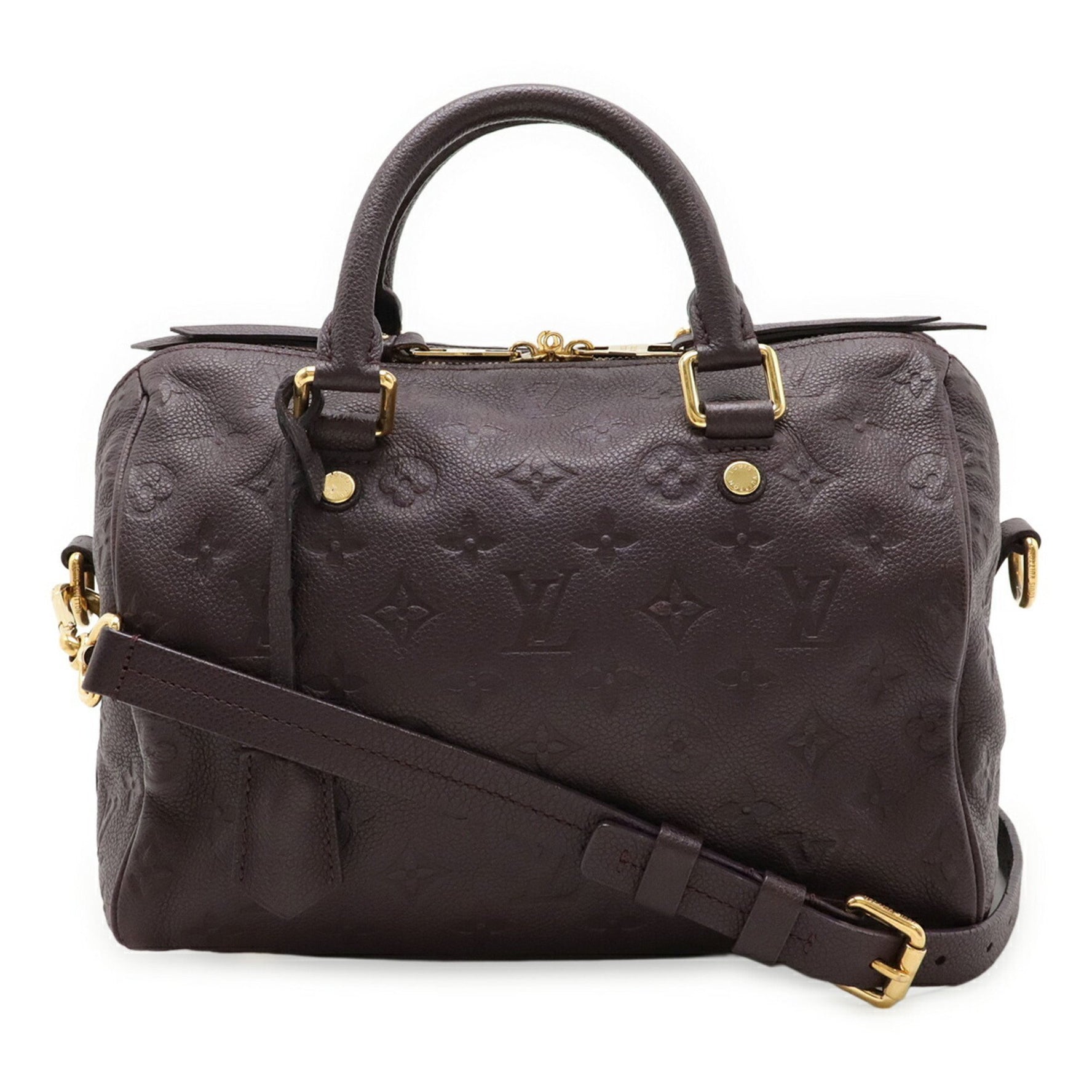 LOUIS VUITTON Monogram Empreinte Speedy Bandouliere 25 Handbag/Shoulder Bag, Orb, Purple, M40765