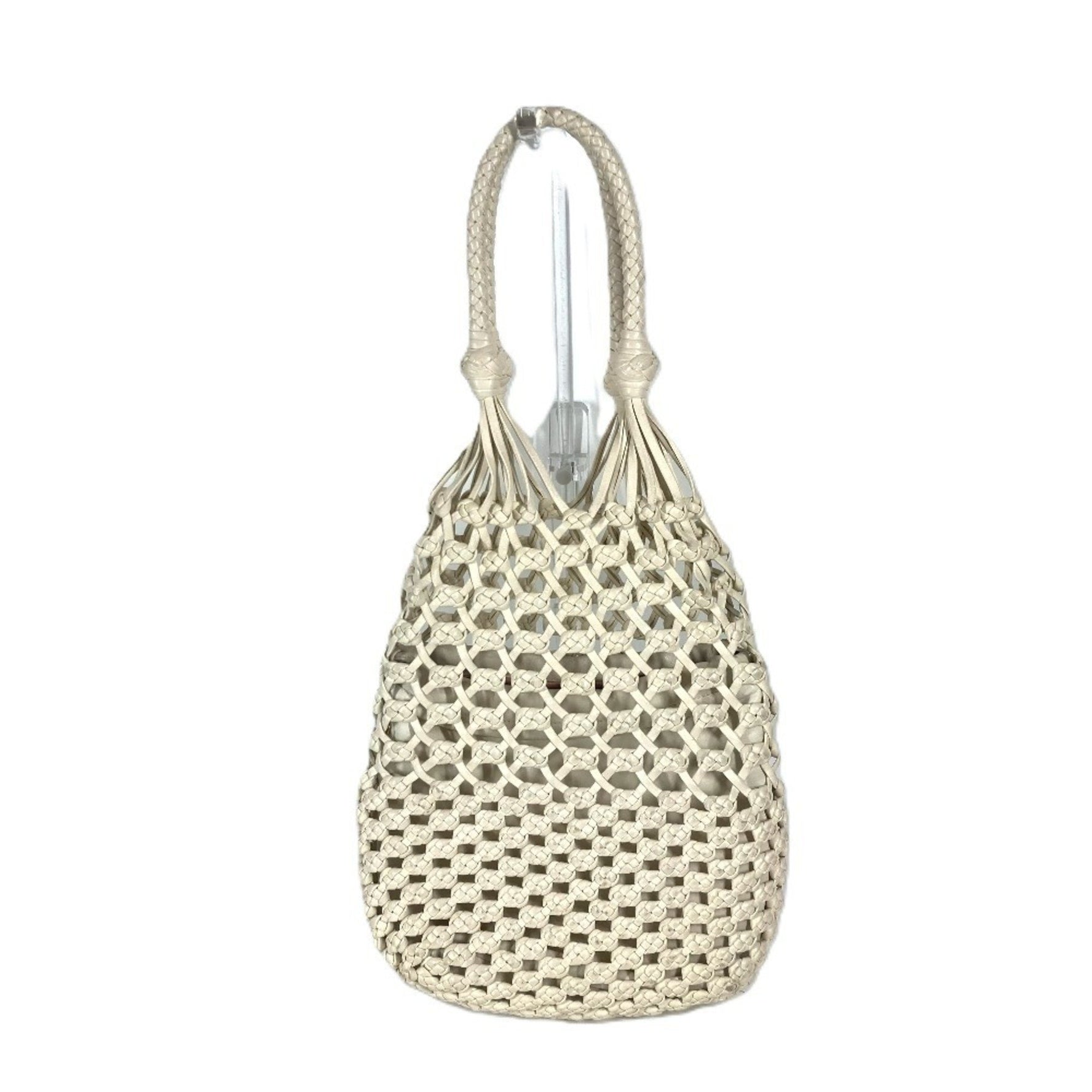 Miu Miu MIU Miu Logo Mesh Shoulder Bag Beach Leather