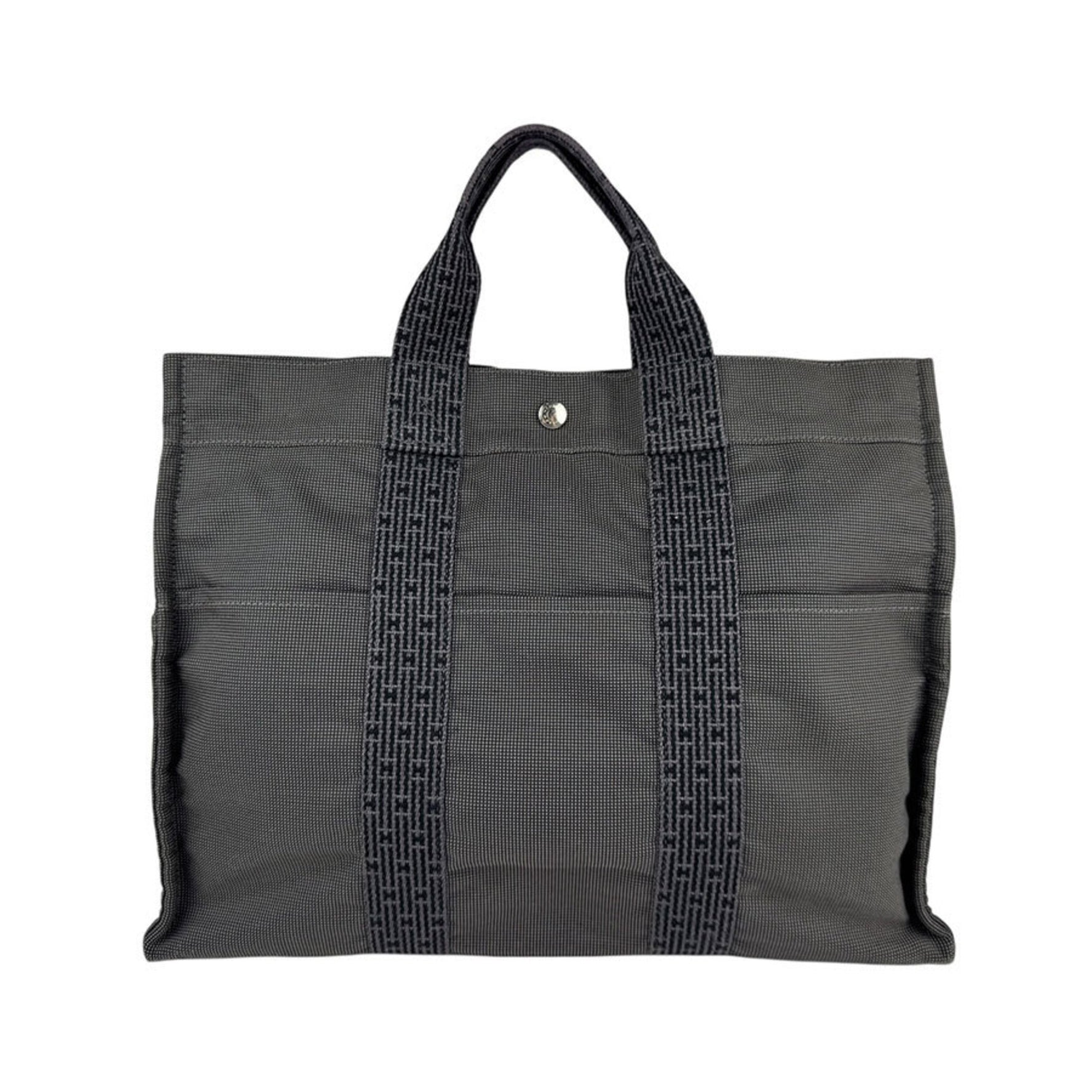 Hermes Handbag Air Line MM Nylon Canvas Grey Men's