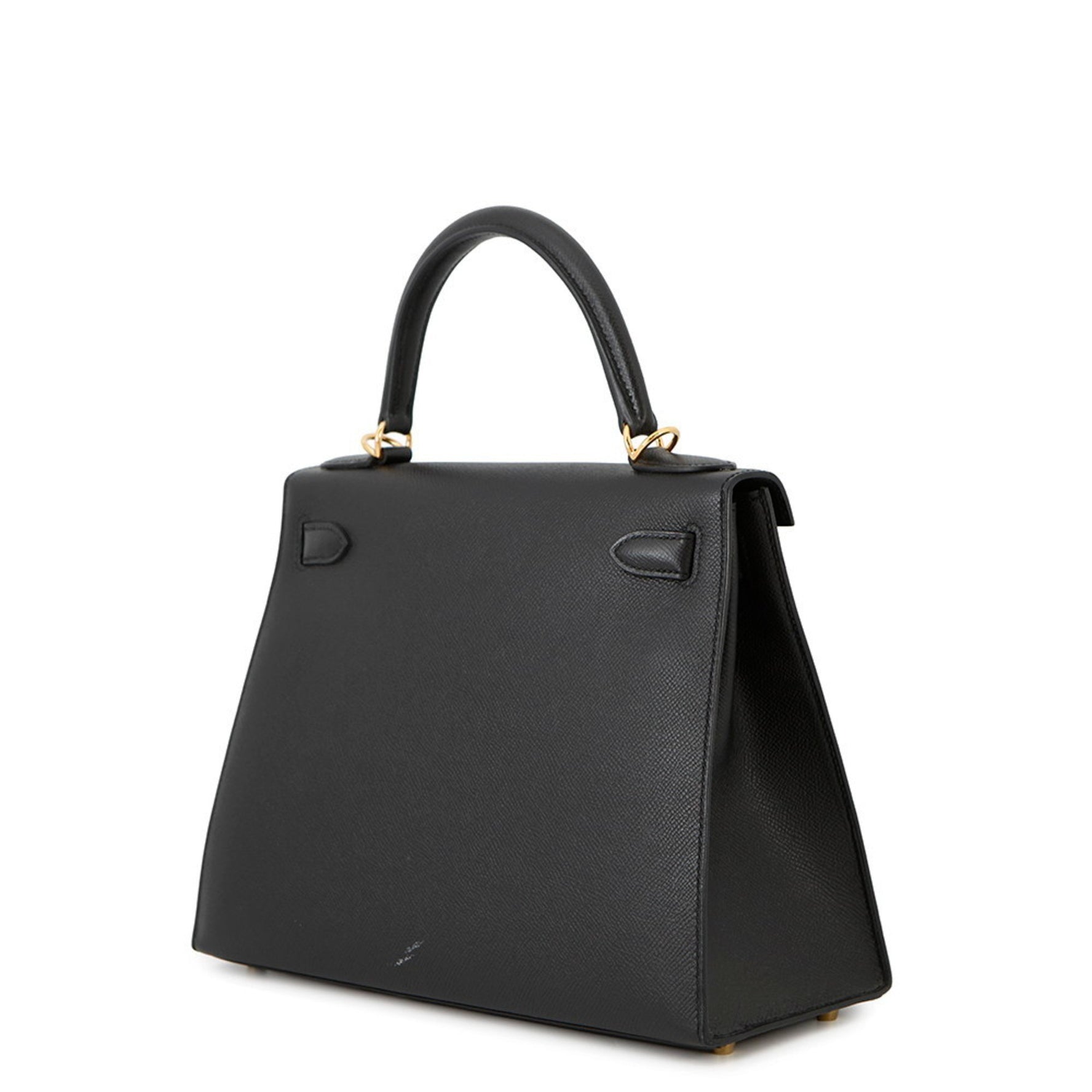 Hermes Hermès Kelly 28 Handbag, Black, with External Stitching, Epson T Stamp, 2-Way Shoulder Bag, Black