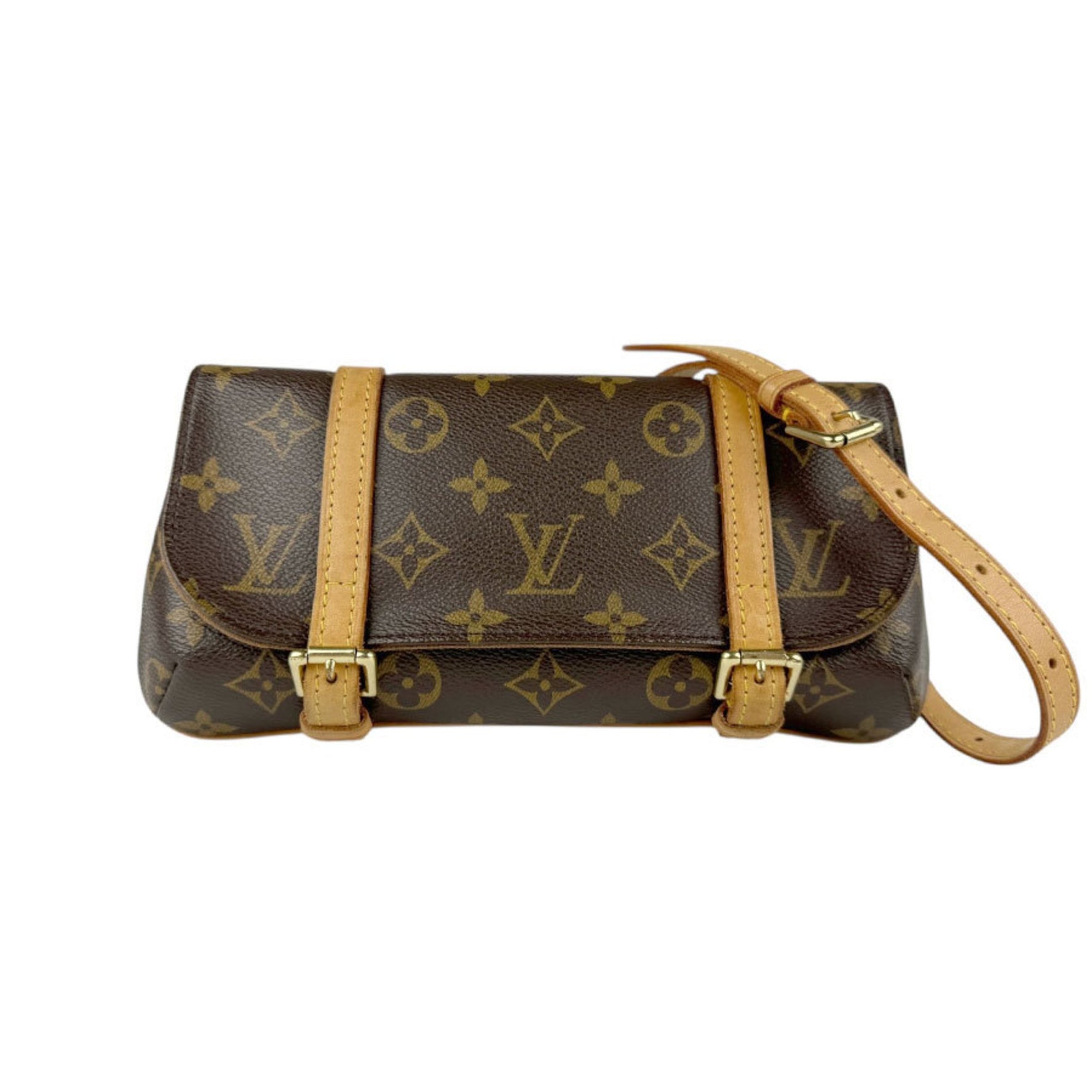 Louis Vuitton LOUIS VUITTON Waist Bag Belt Monogram Pochette Marel Canvas Brown Women's M51159 z5257