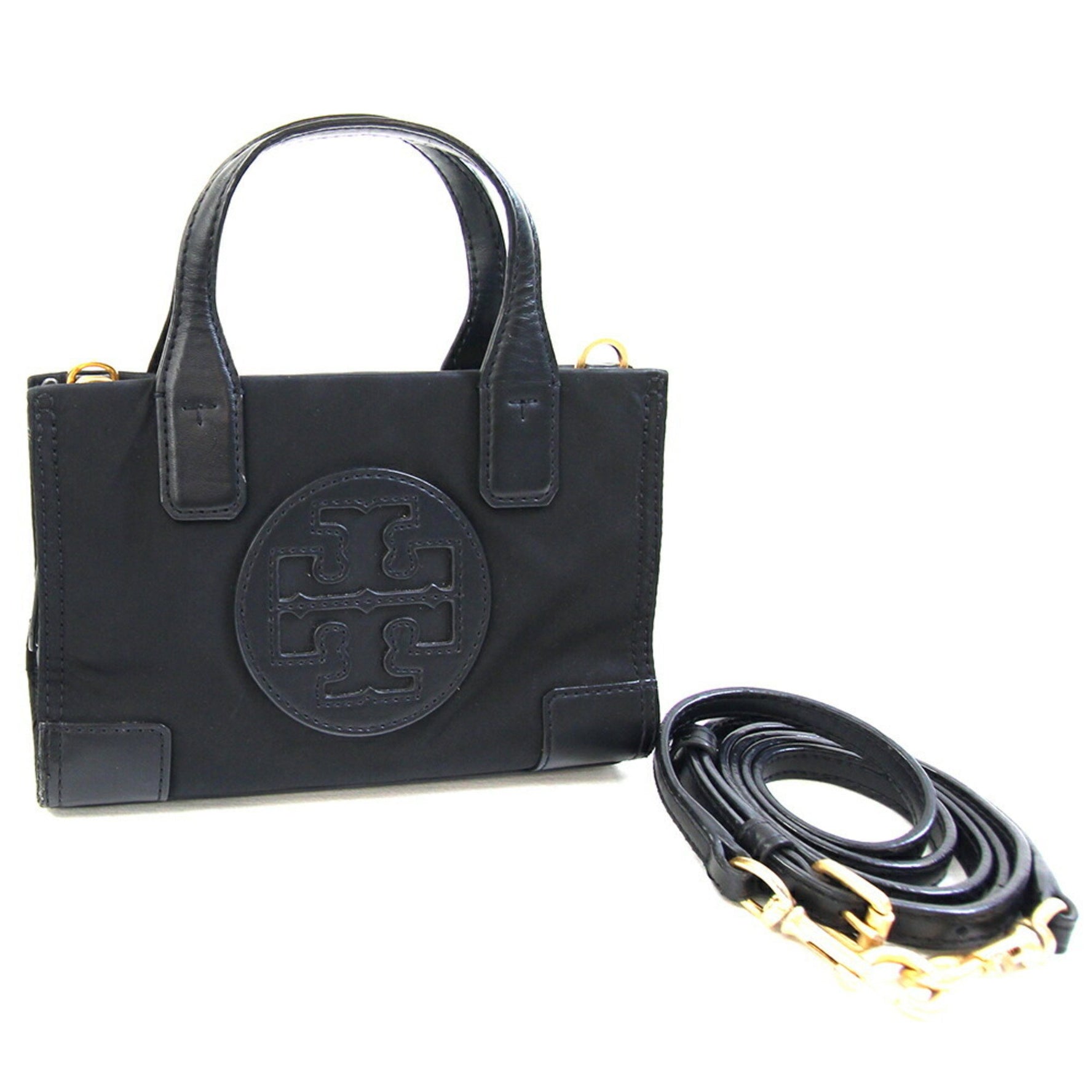 Tory Burch Ella Micro Tote Polyester Leather Small Shoulder Bag Pochette