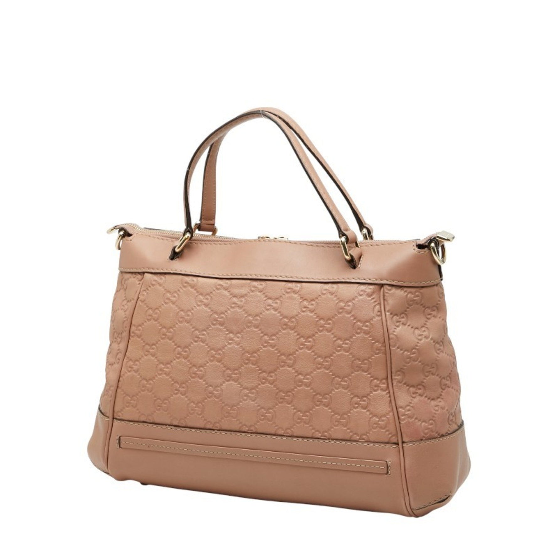 Gucci Guccissima Mayfair Handbag/Shoulder Bag Pink Beige Leather