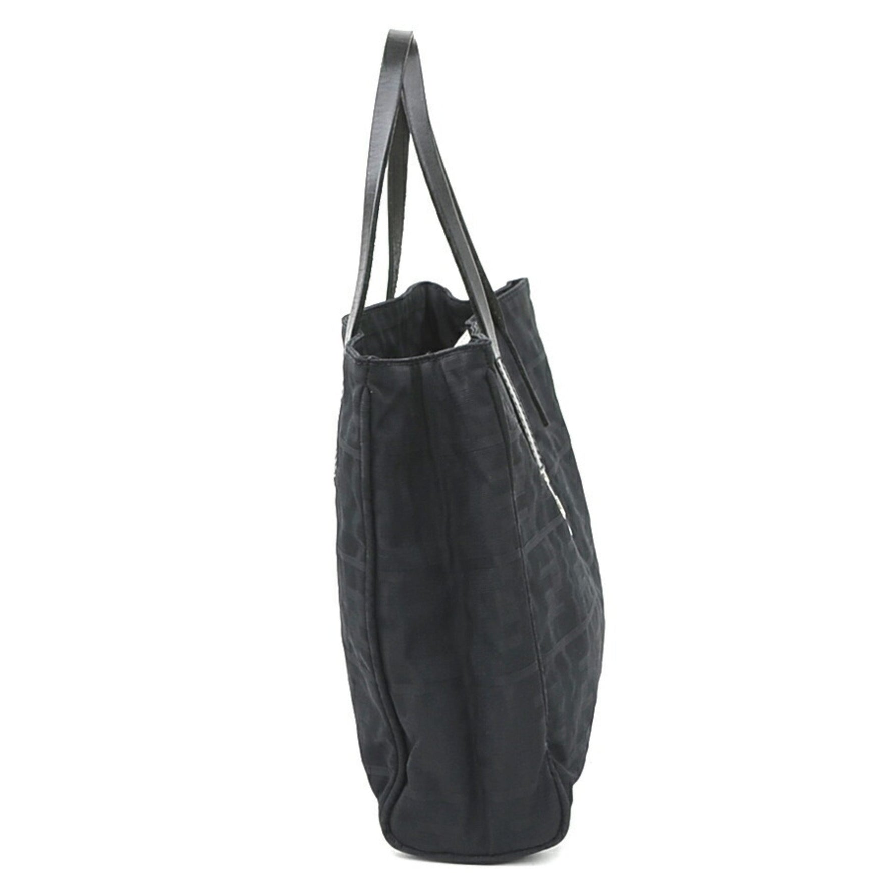 Fendi Zucca nylon canvas and leather handbag in silver