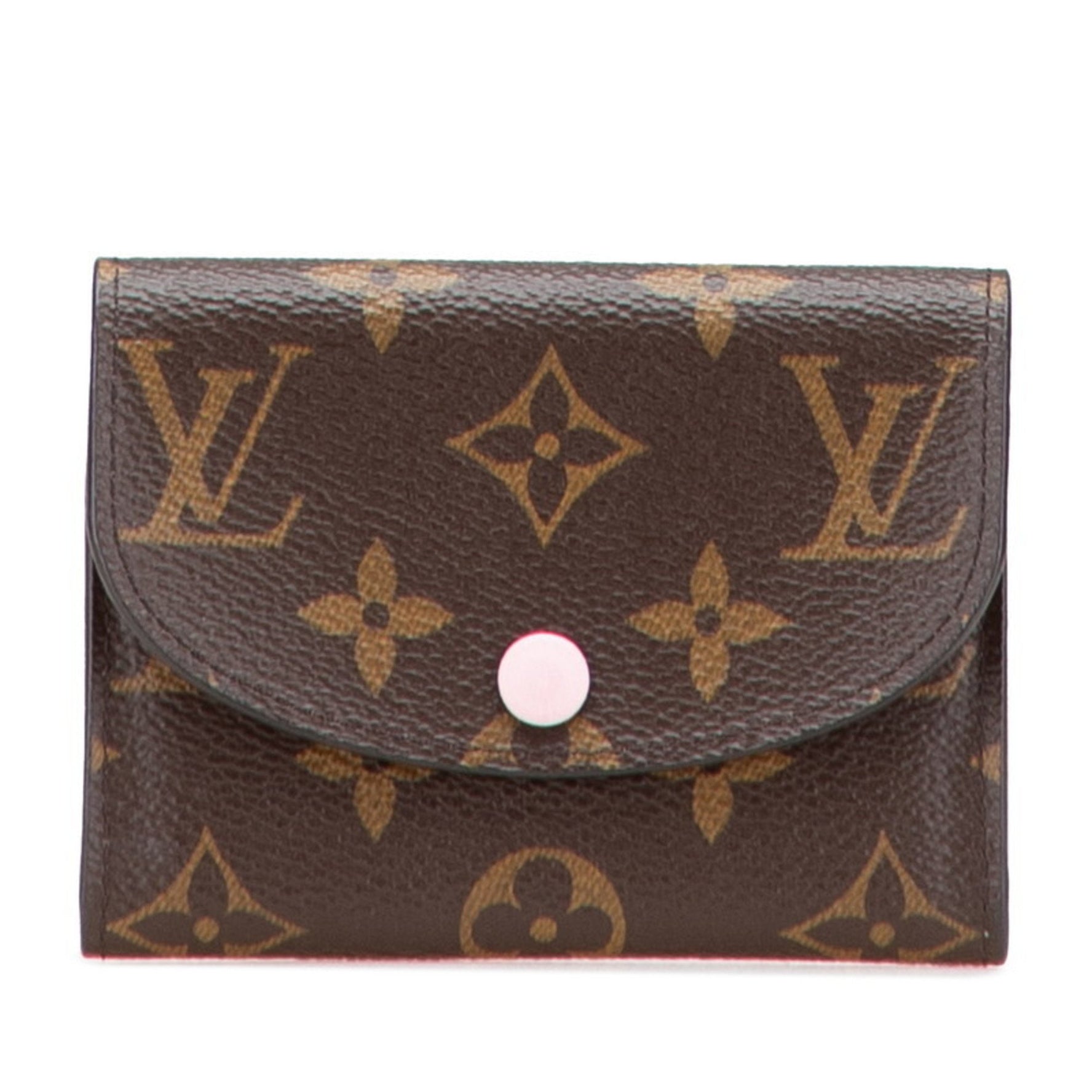 Louis Vuitton Monogram Porte Monnaie Rosalie Bifold Wallet Brown Rose Ballerine Leather LOUIS VUITTON