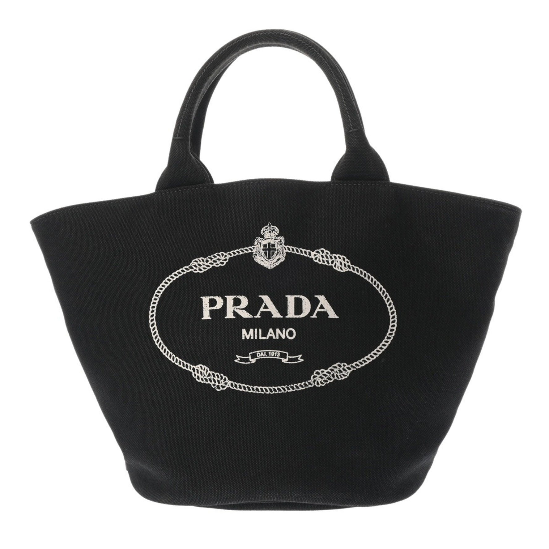PRADA Canapa Fabric Handbag, Canvas Tote Bag