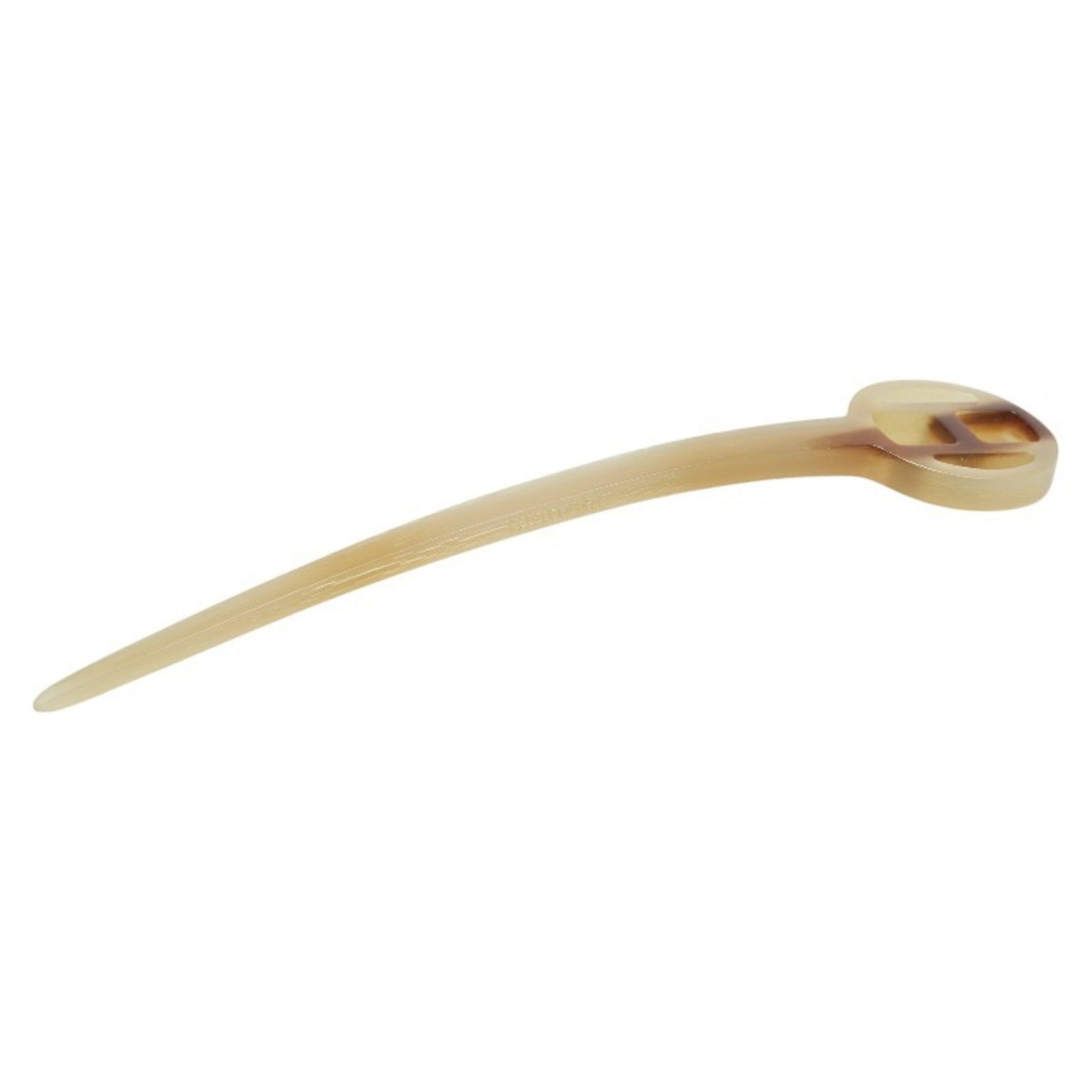 Hermes Hairpin Hair Clip Clear Brown Plastic