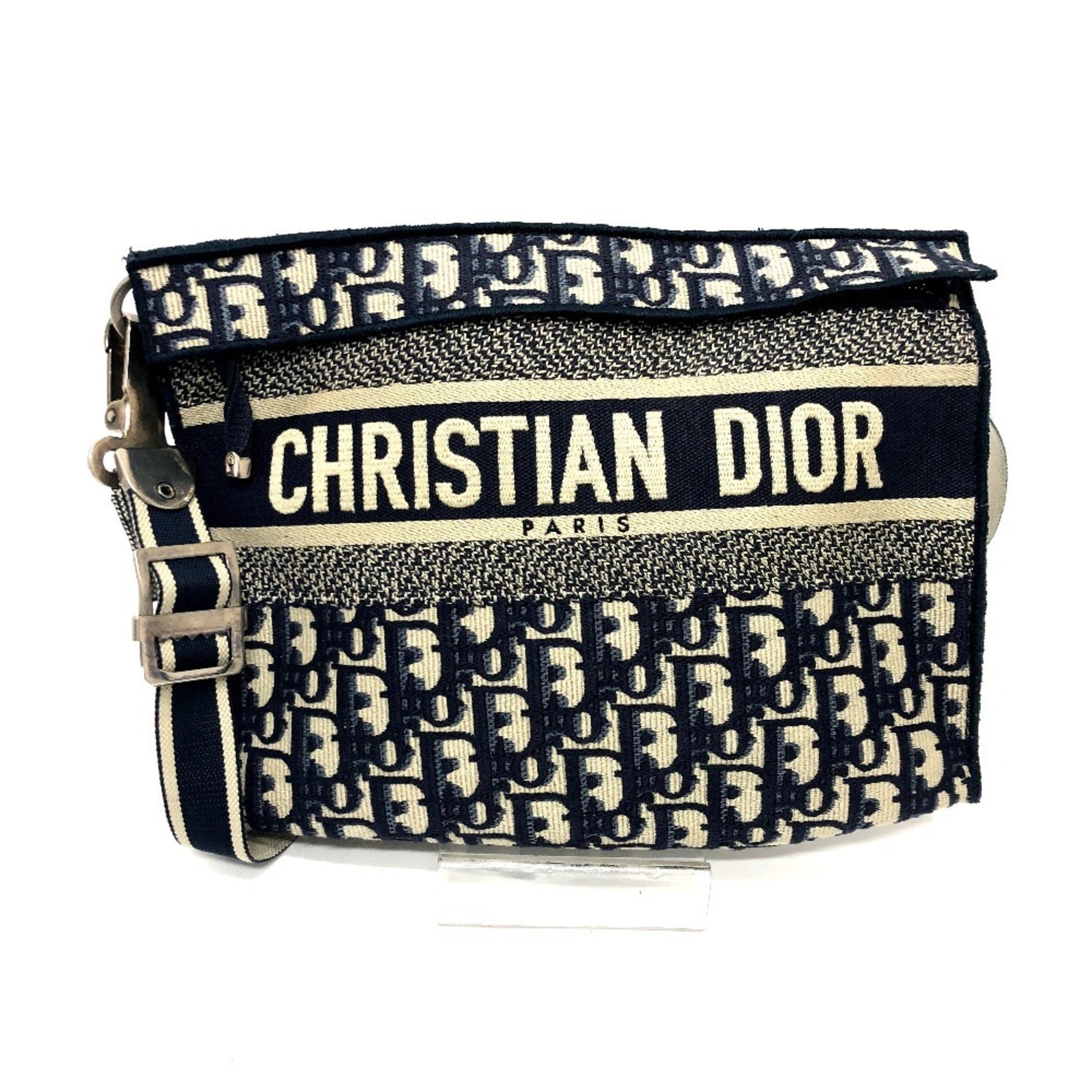Christian Dior Dior Oblique Flat Bag, Crossbody Shoulder Jacquard
