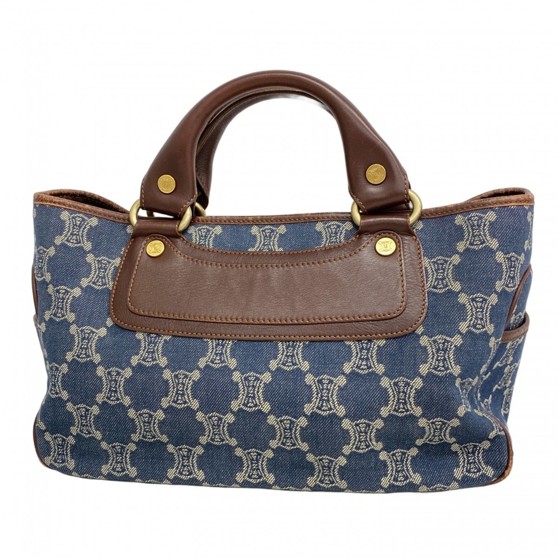 Celine Macadam Boogie Denim Handbag in Blue and Brown for Women