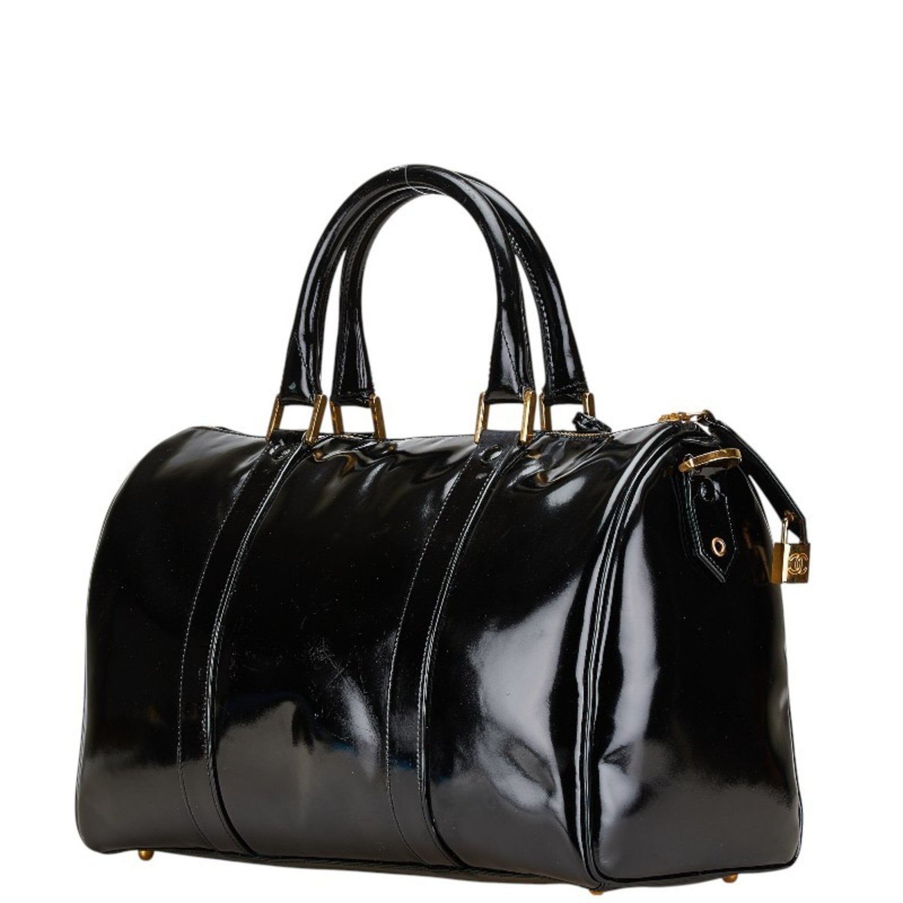 Chanel Coco Mark Boston Bag/Shoulder Bag, Patent Leather