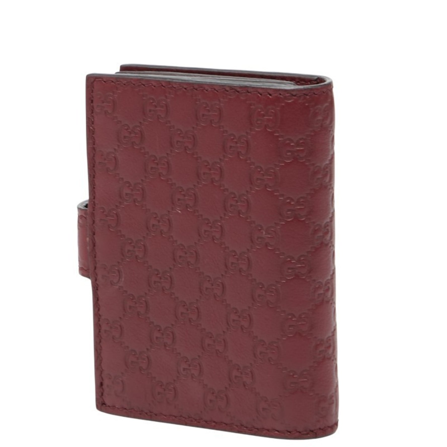 Gucci Micro Guccissima Business Card Case/Card Holder Wine Red/Bordeaux Leather