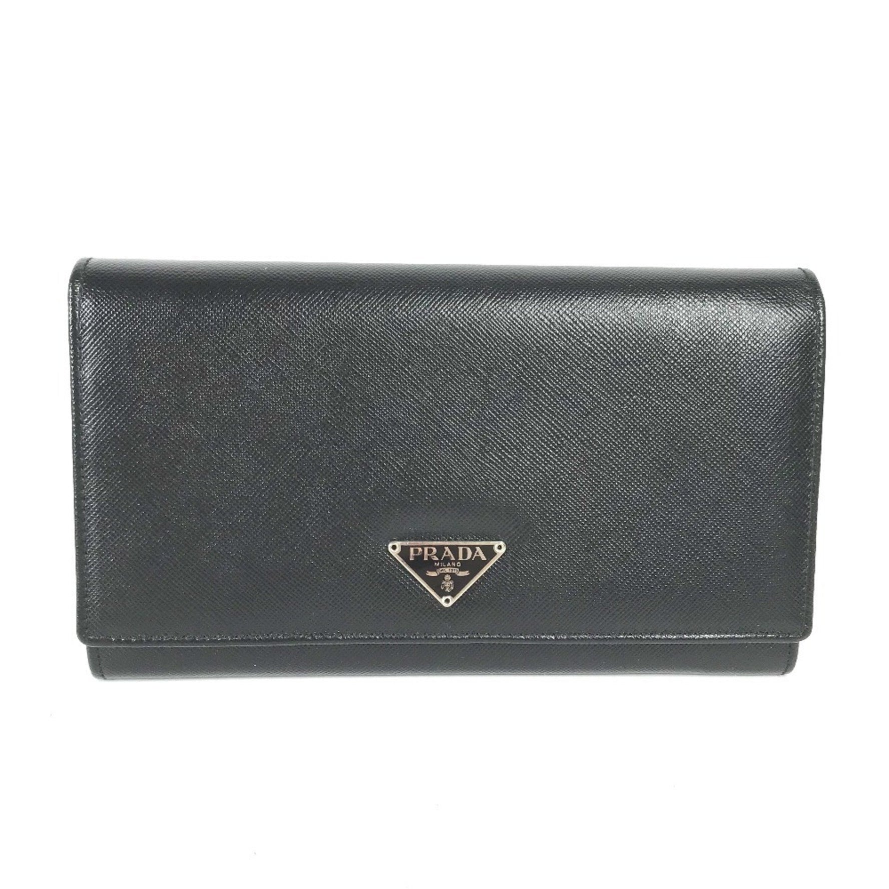 PRADA Triangle Logo Bifold Long Wallet in Saffiano Leather